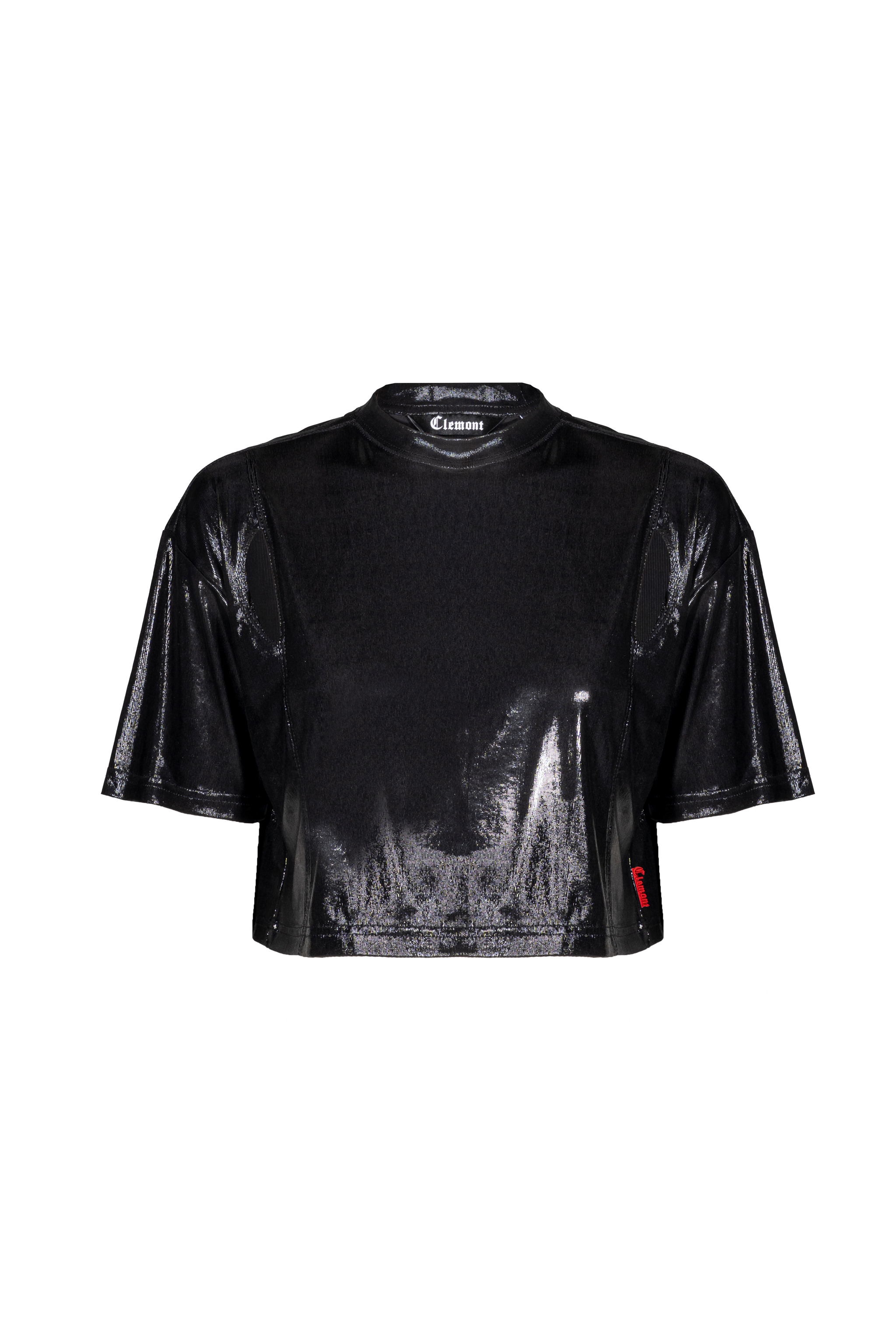 CLEMONT FEMALE BLACK PLATINUM CROP TOP
