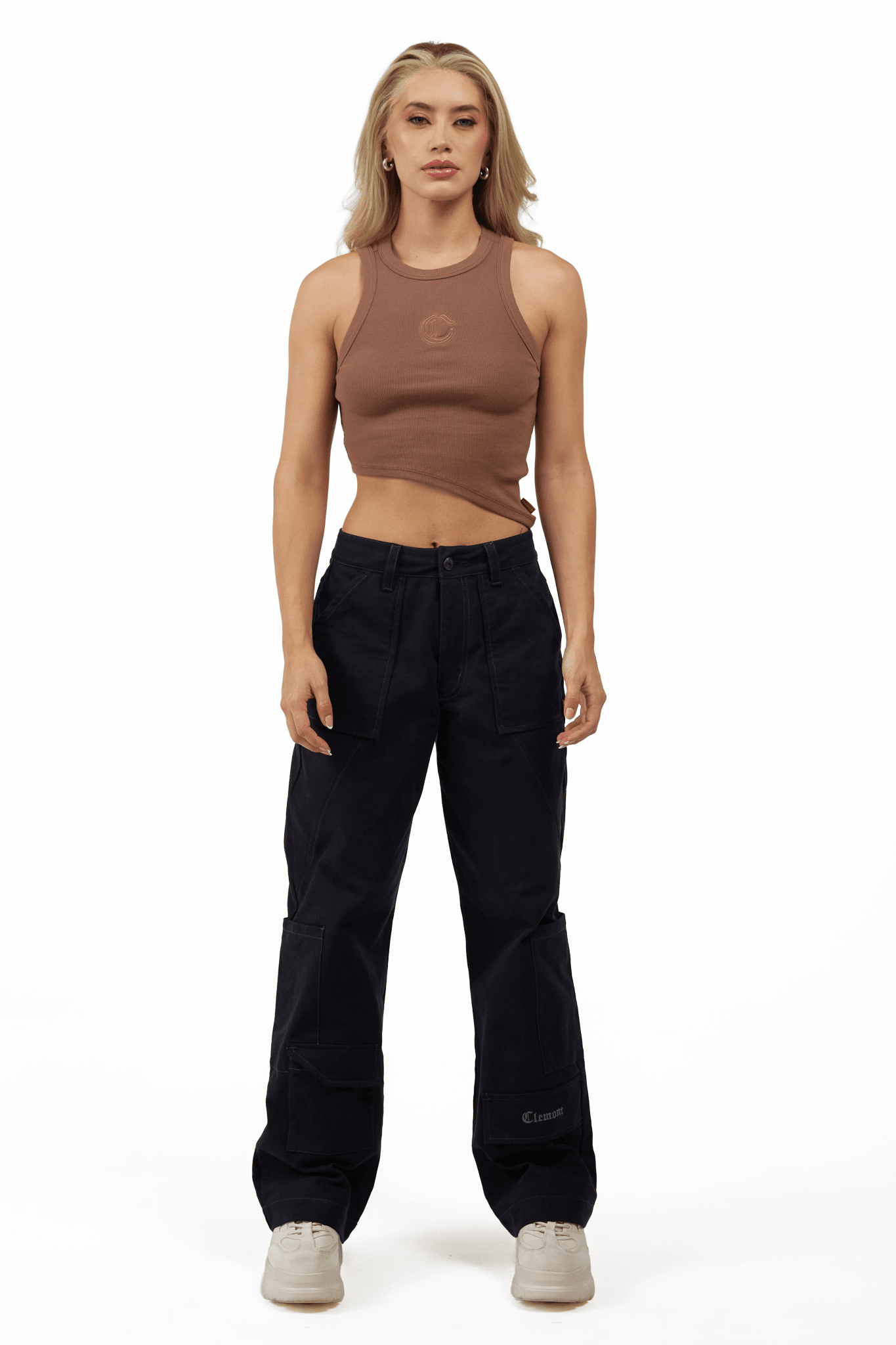 3 PACK CROP TOP MUJER PIACEVOLE NEGRO/VERDE/TAUPE CLEMONT - Clemont Oficial