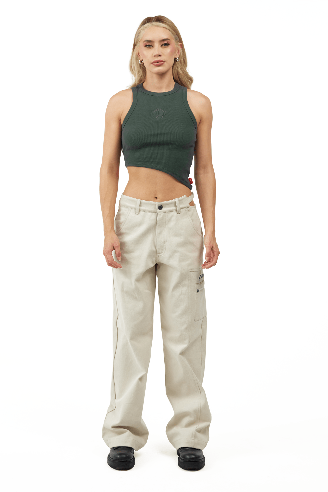 3 PACK CROP TOP MUJER PIACEVOLE NEGRO/VERDE/TAUPE CLEMONT - Clemont Oficial