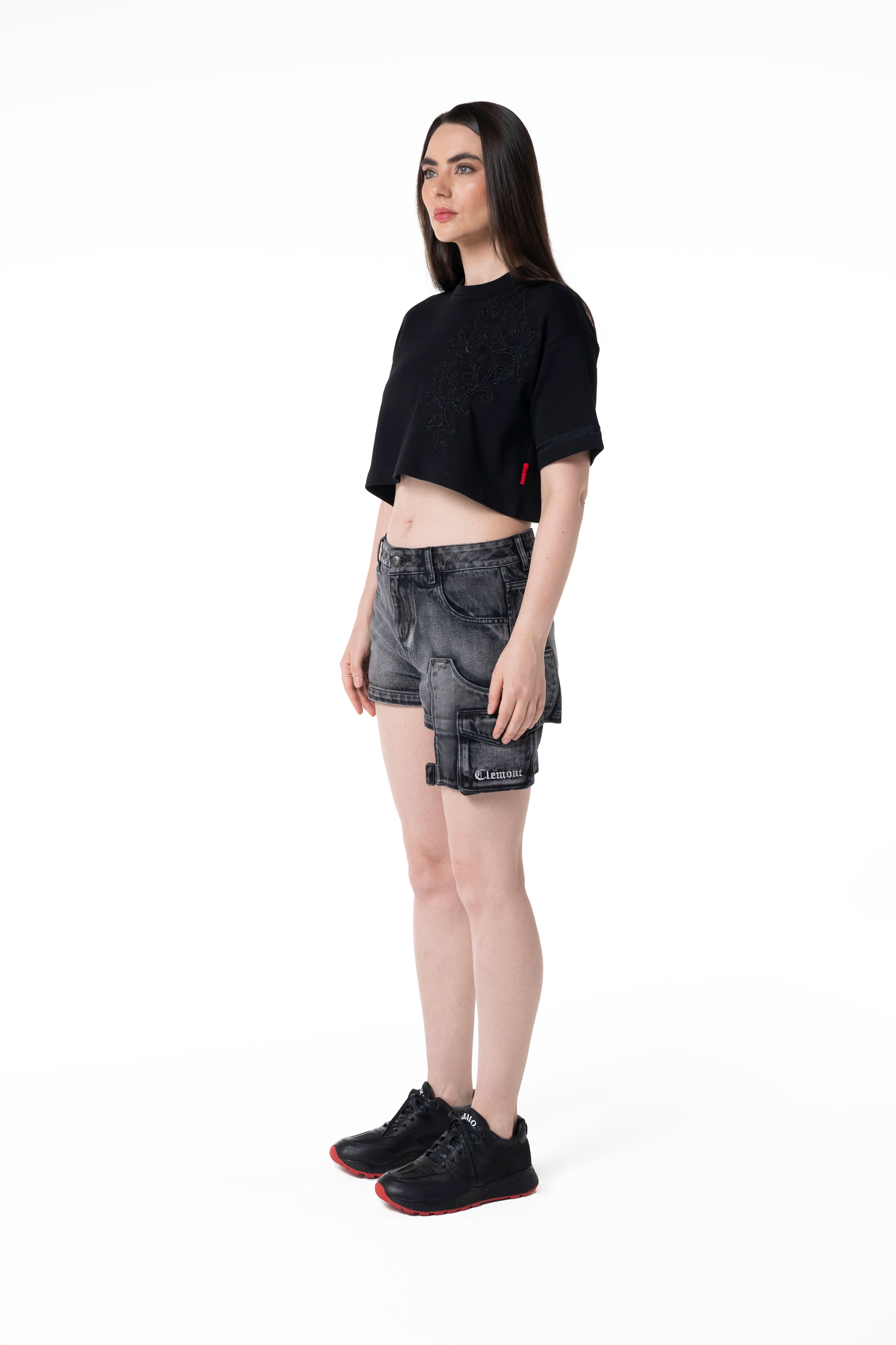 TOPS CORTO TIEPIDO MUJER NEGRO CLEMONT