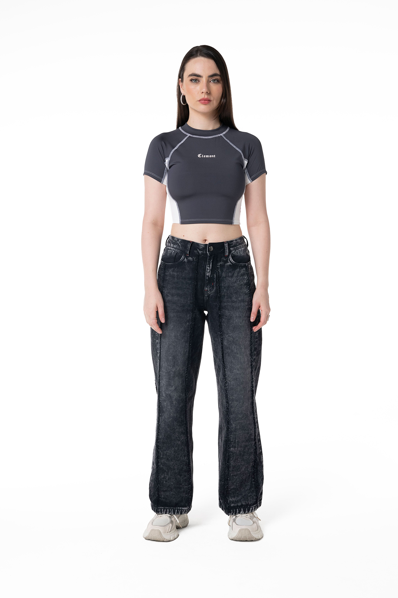 TOPS CORTOS MUJER RUGIADA GRIS CLEMONT