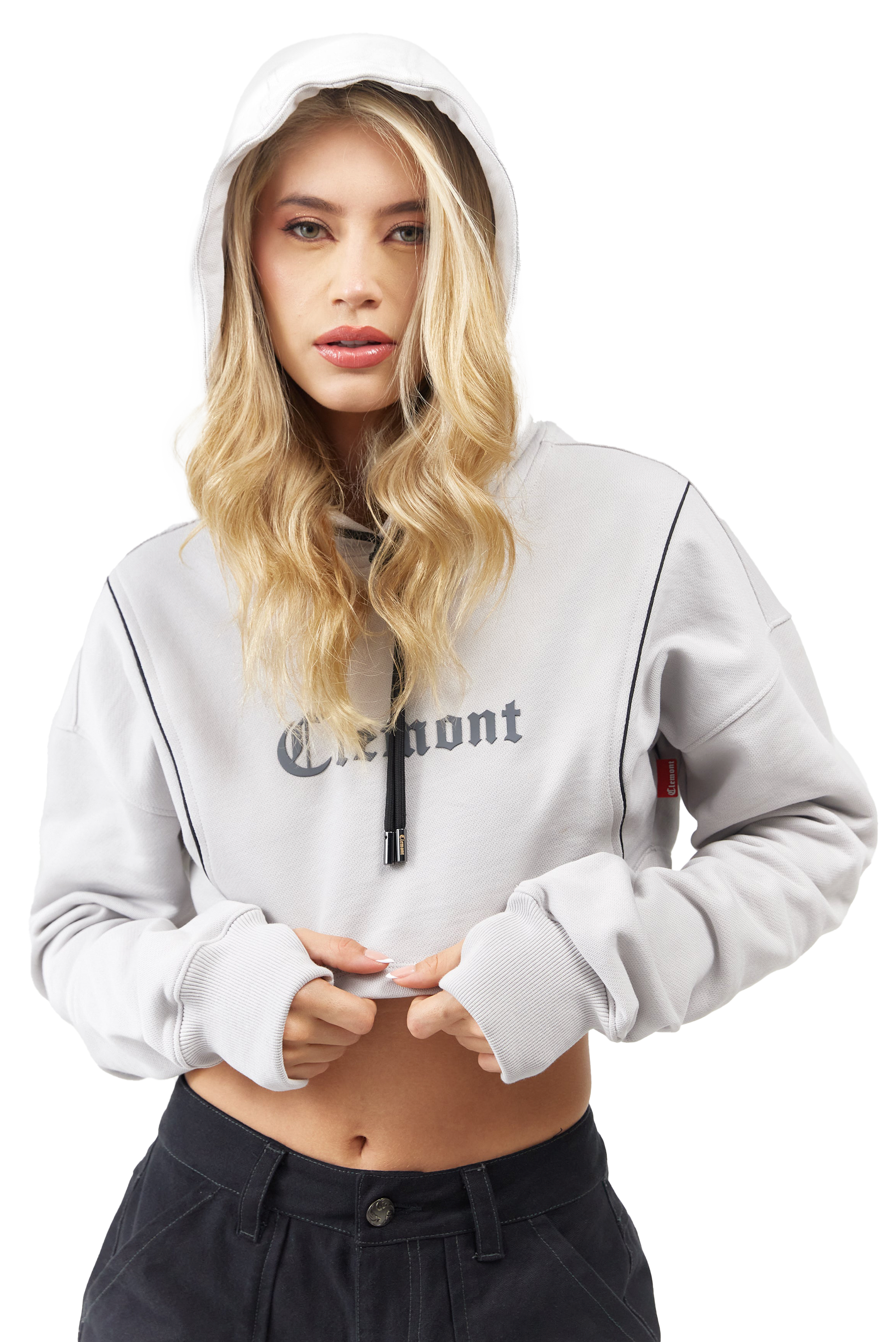 CROPPED HOODIE WOMEN VIGORE GREY CLEMONT