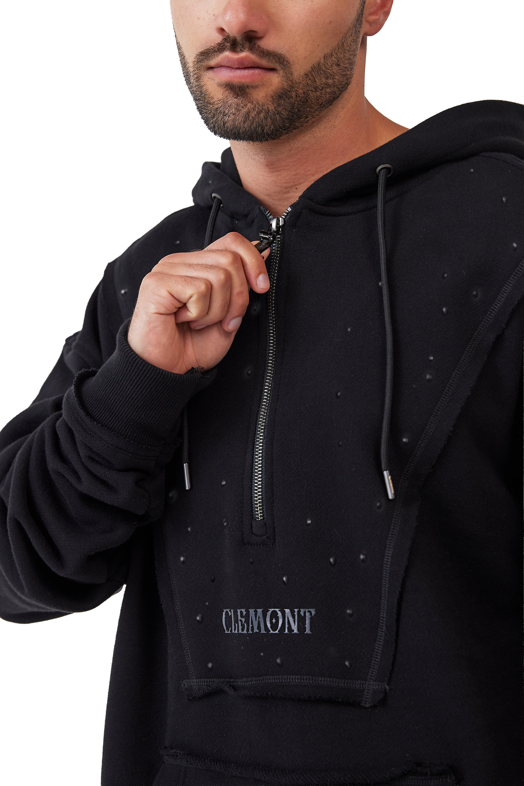 HOODIE OVERSIZED HOMBRE NERO NEGRO CLEMONT