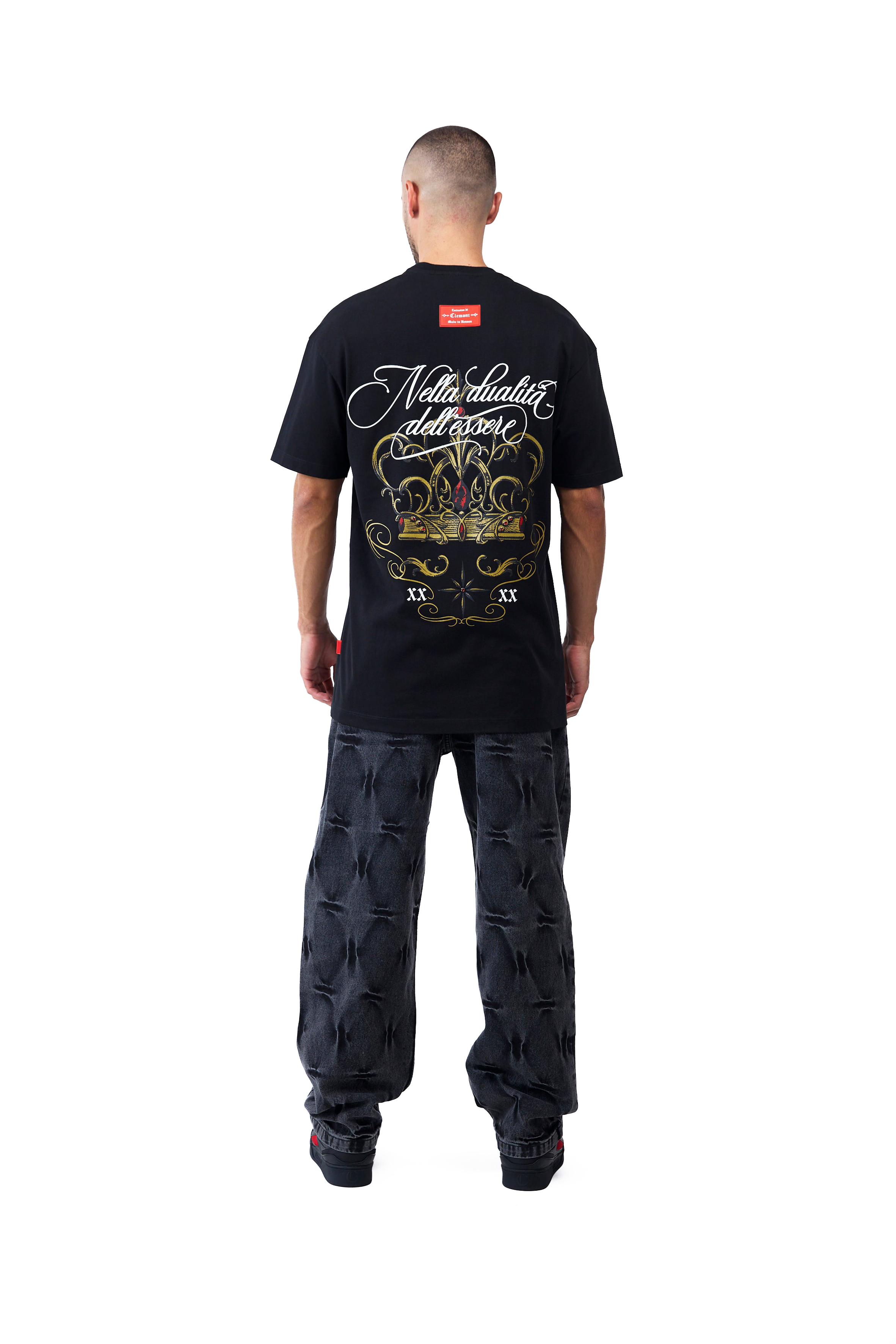 CAMISETA OVERSIZED MASCULINO FILIGRANA NEGRO CLEMONT