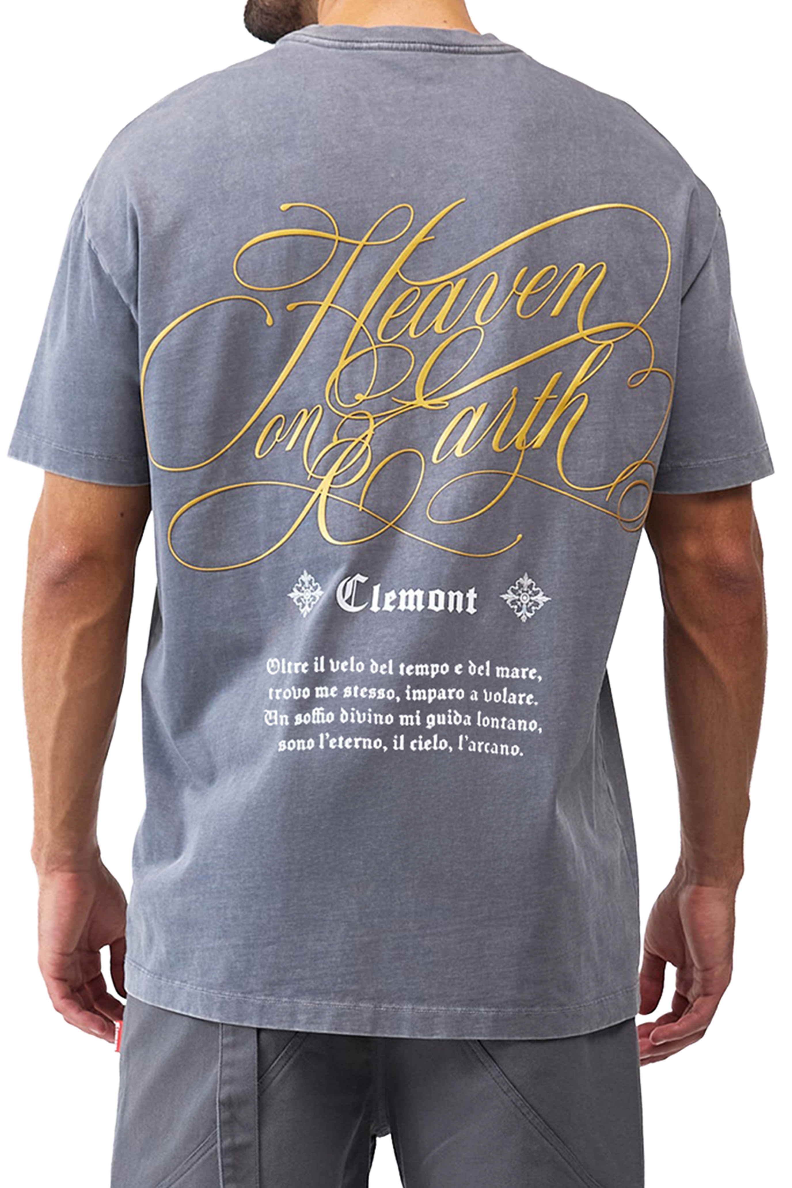 CAMISETA MASCULINO INQUIETANTE GRIS OSCURO CLEMONT