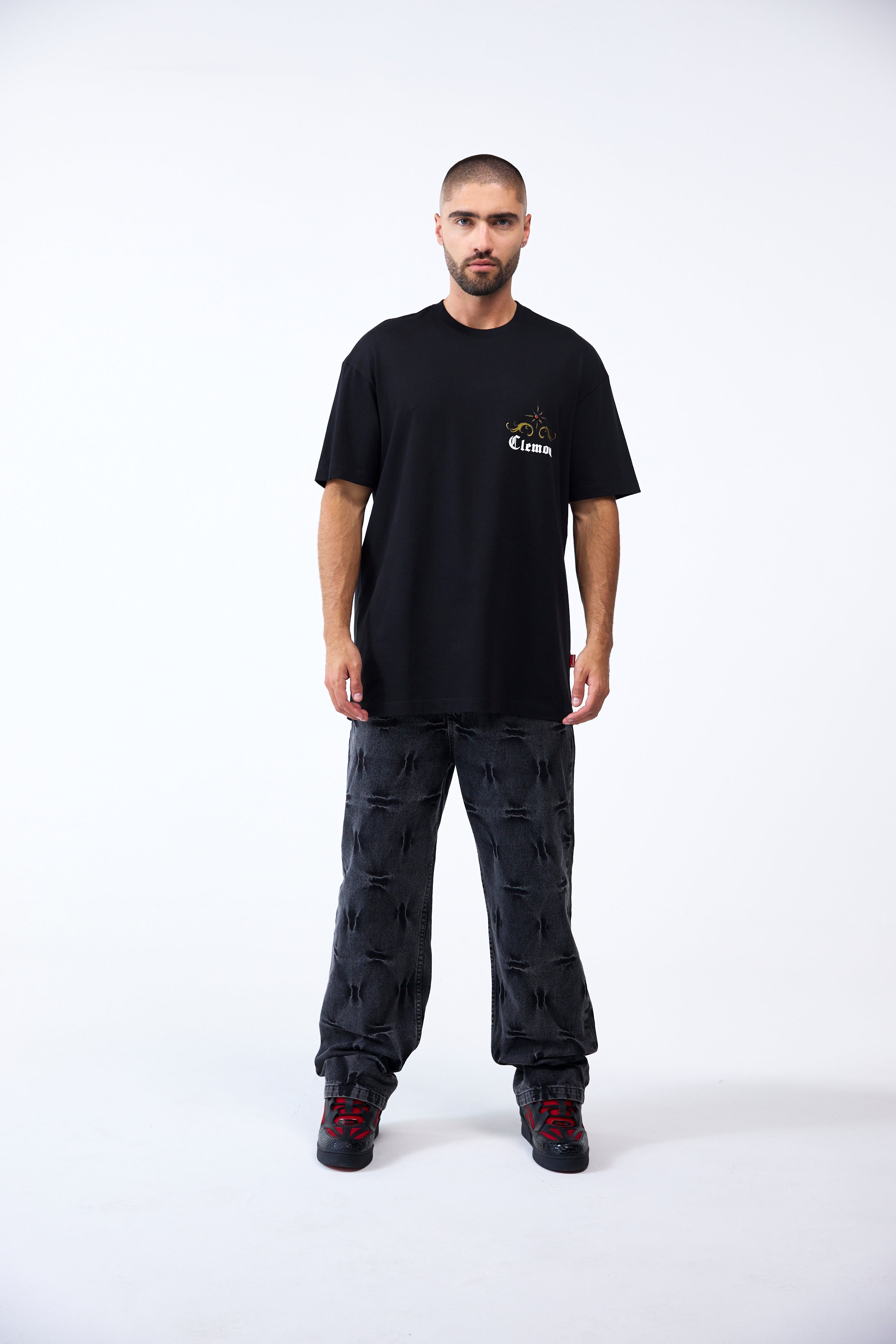 CAMISETA OVERSIZED MASCULINO FILIGRANA NEGRO CLEMONT