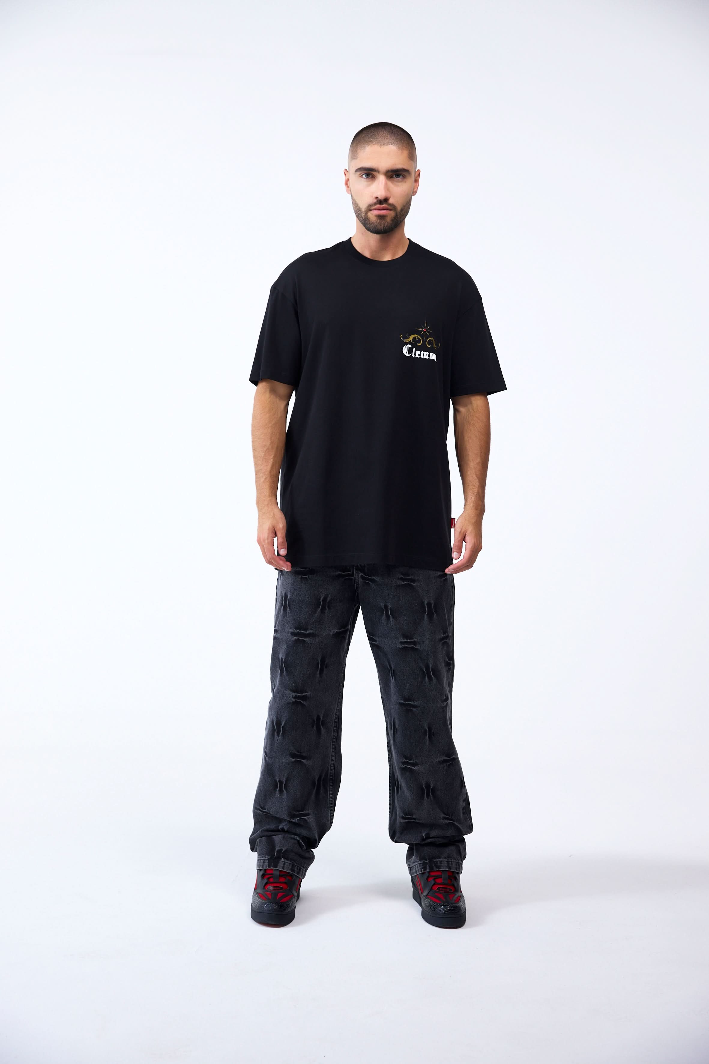 CAMISETA OVERSIZED MASCULINO FILIGRANA NEGRO CLEMONT