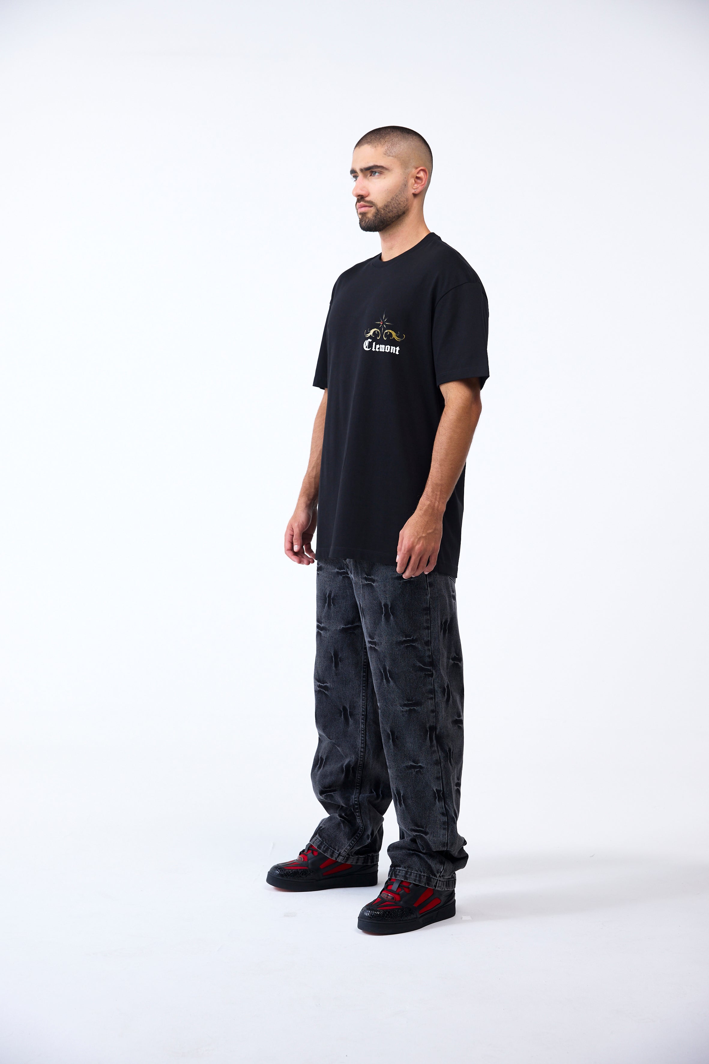 CAMISETA OVERSIZED MASCULINO FILIGRANA NEGRO CLEMONT