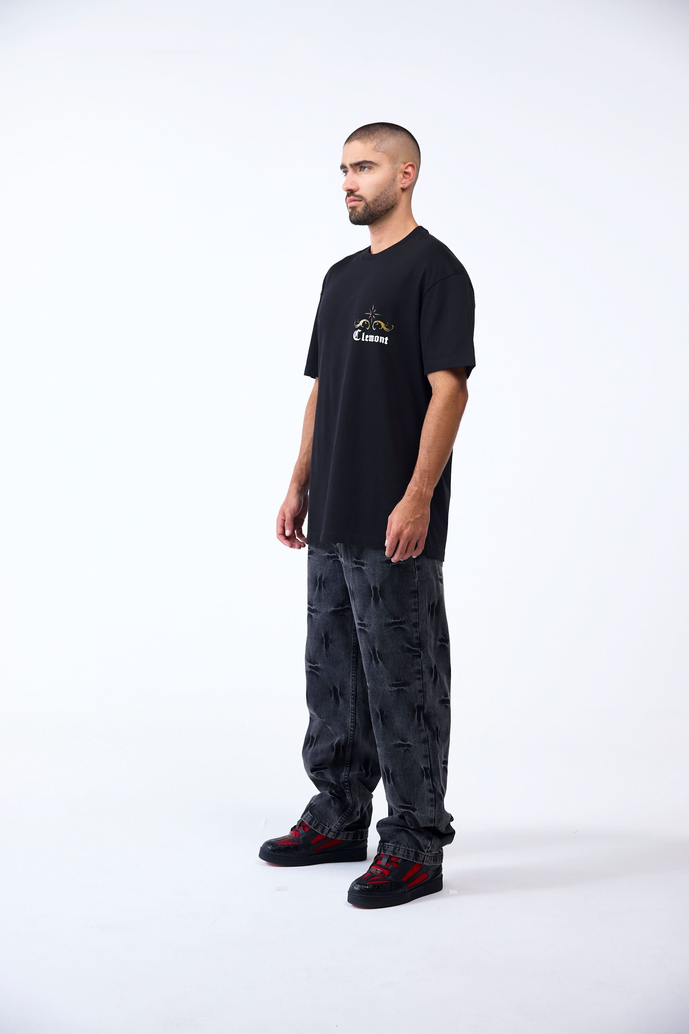 CAMISETA OVERSIZED MASCULINO FILIGRANA NEGRO CLEMONT