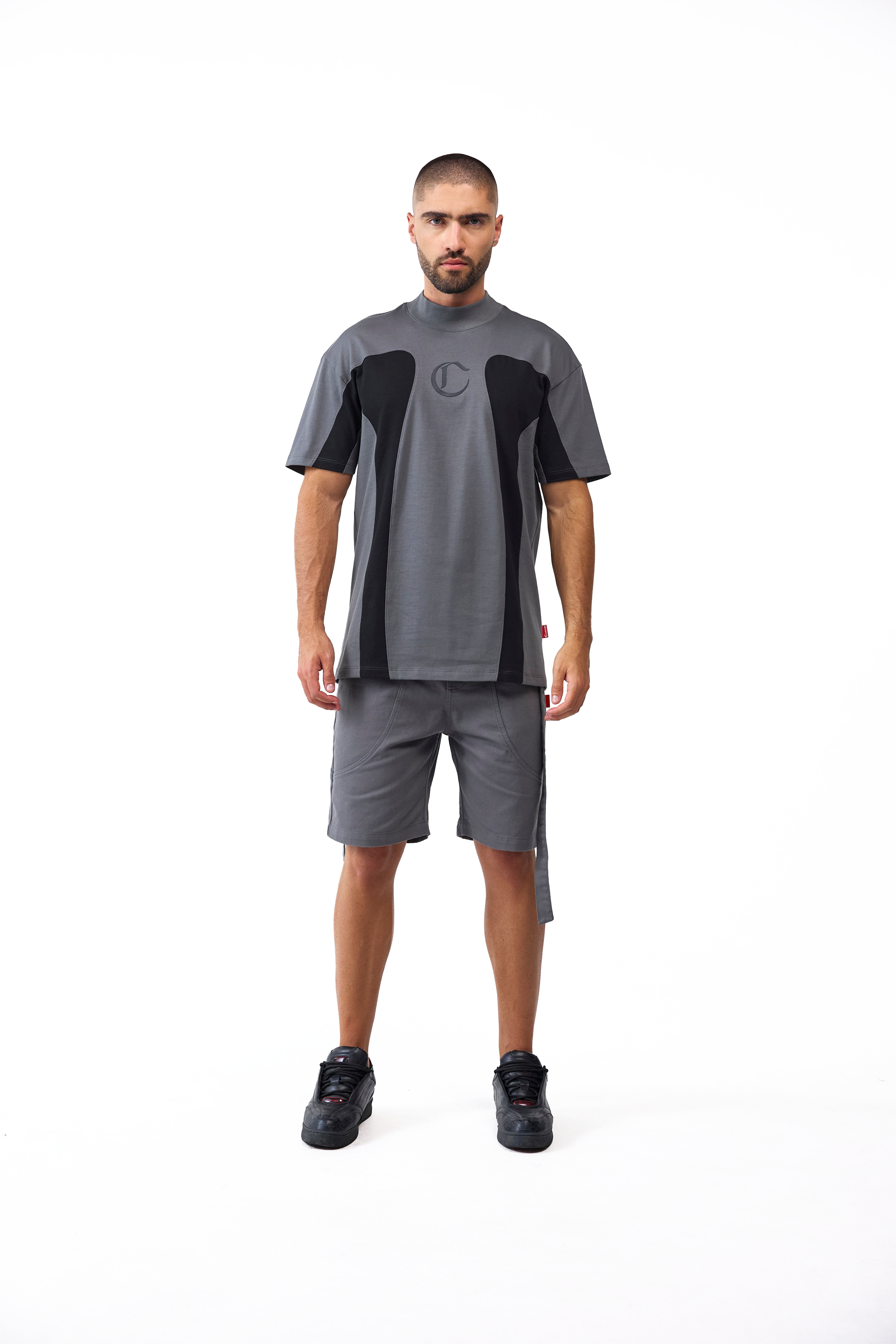 CAMISETA MASCULINO RAGNO GRIS/NEGRO CLEMONT