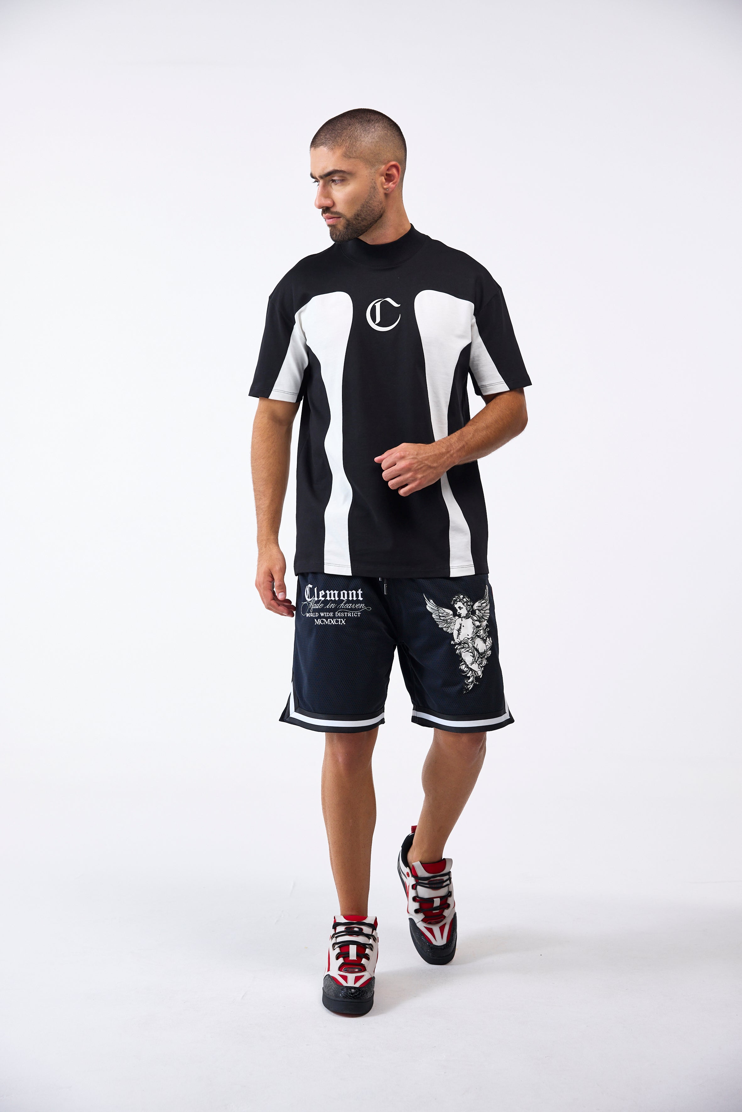 CAMISETA MASCULINO RAGNO NEGRO/CREMA CLEMONT