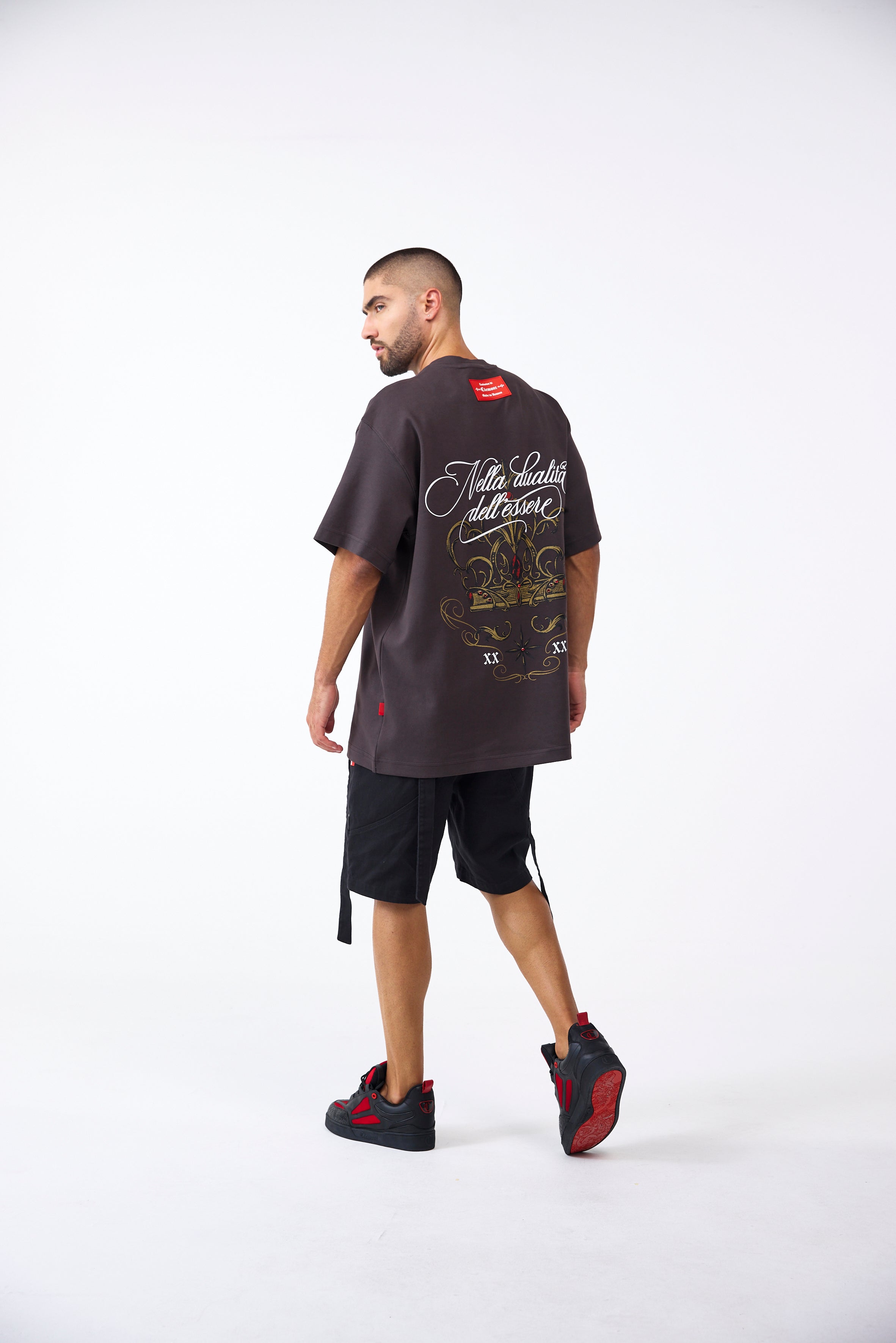 CAMISETA OVERSIZED MASCULINO FILIGRANA MOCCA CLEMONT