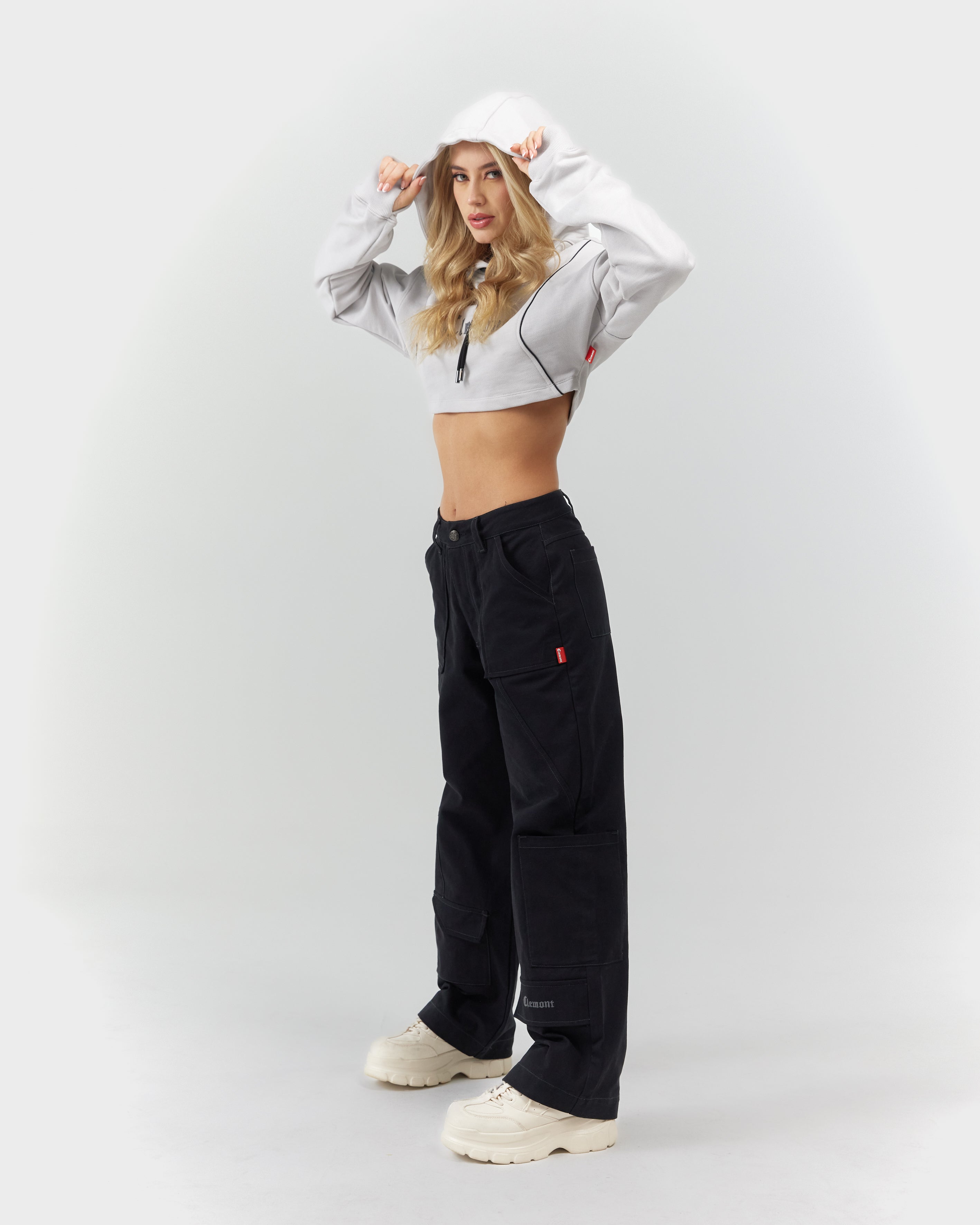 CROPPED HOODIE WOMEN VIGORE GREY CLEMONT