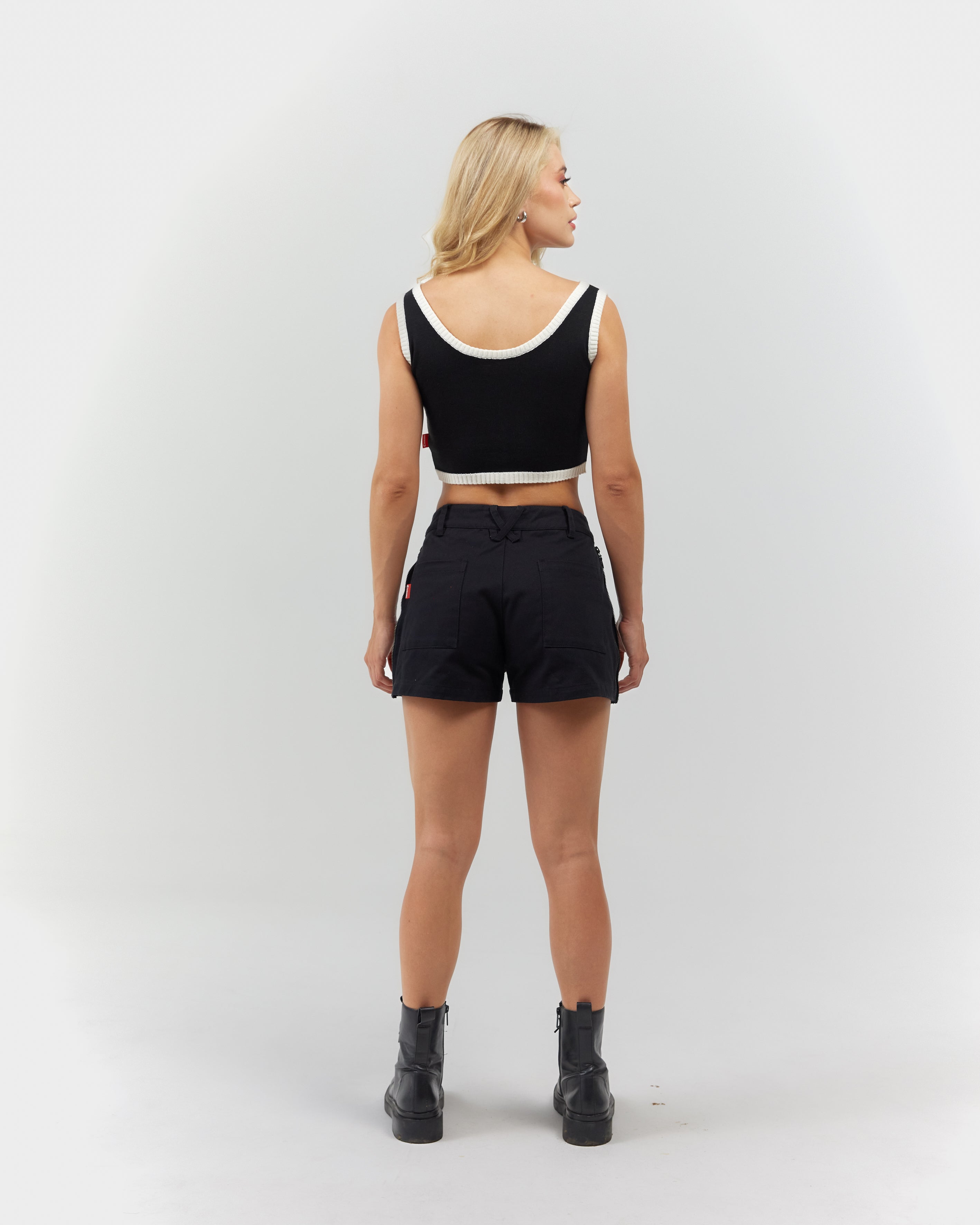 CROP TOP MUJER ELEGANZA NEGRO/CREMA CLEMONT
