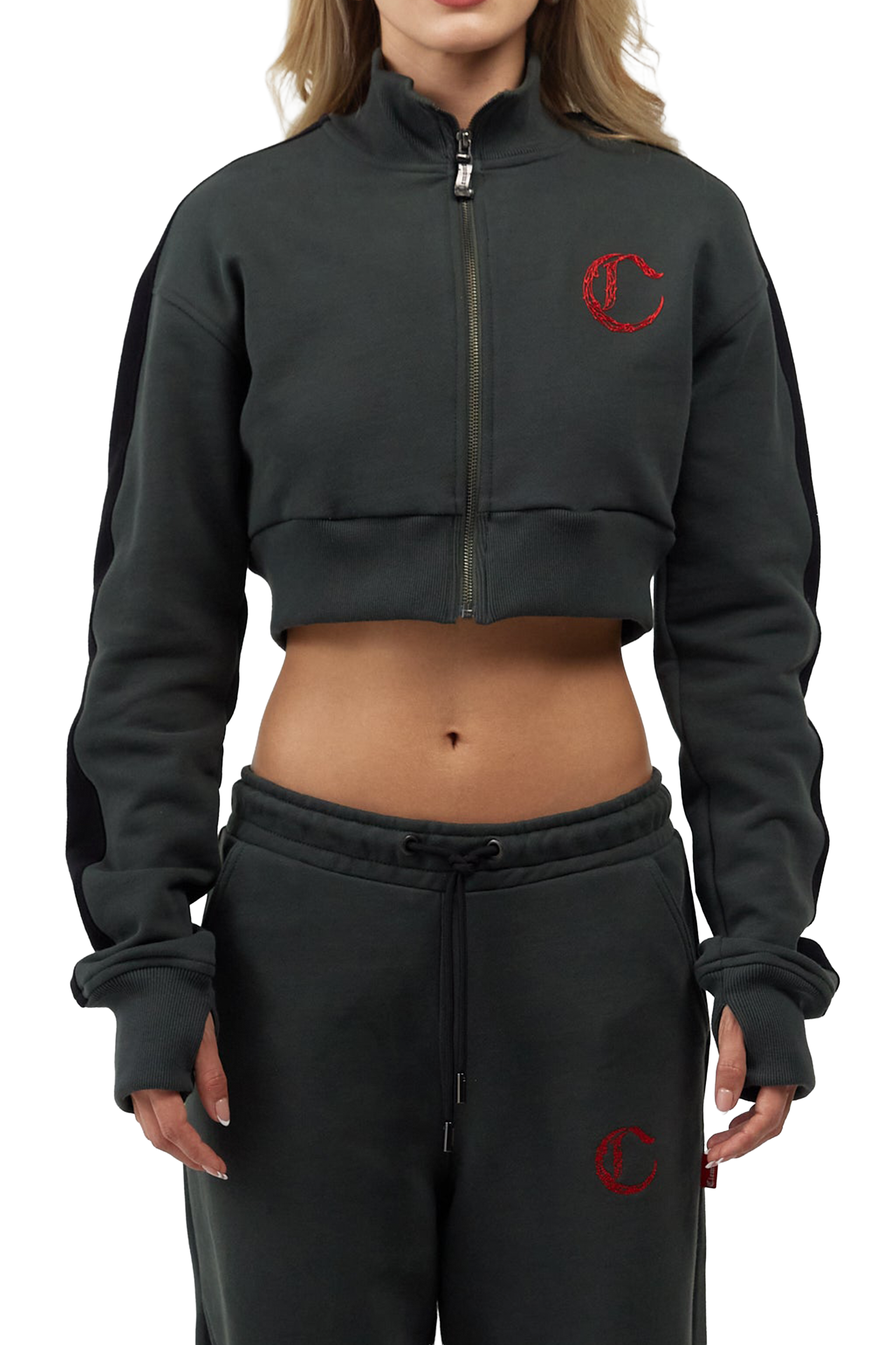 CROPPED SWEATER WOMEN  ILLUSTRE OLIVE GREEN  CLEMONT