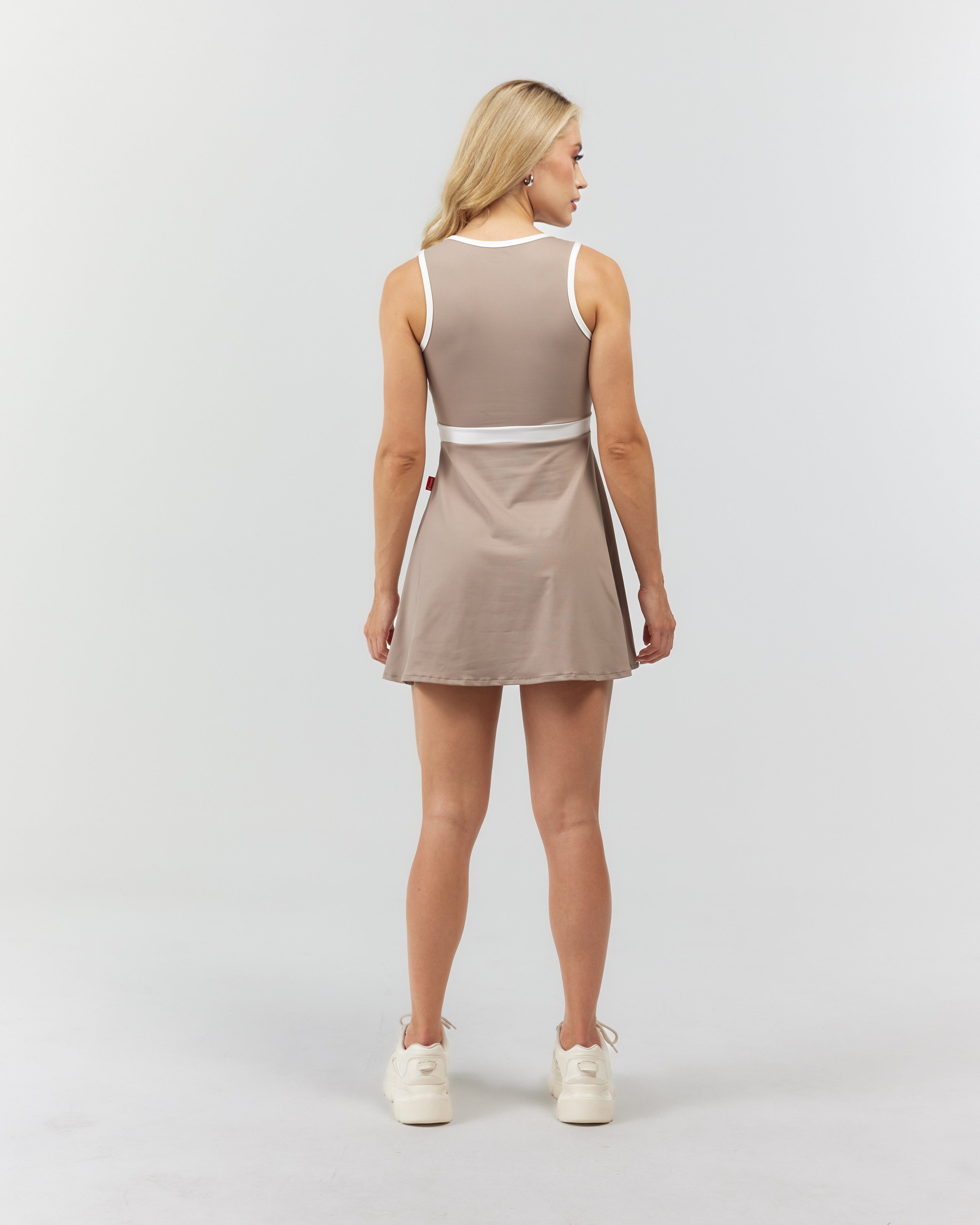 VESTIDO MUJER OPULENTIA TAUPE/CREAM CLEMONT