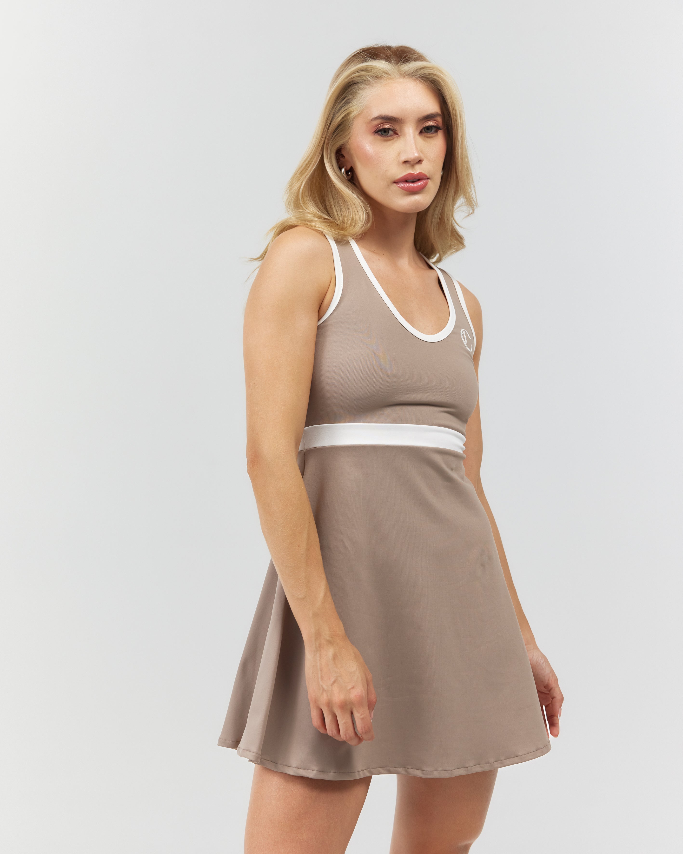 VESTIDO MUJER OPULENTIA TAUPE/CREAM CLEMONT