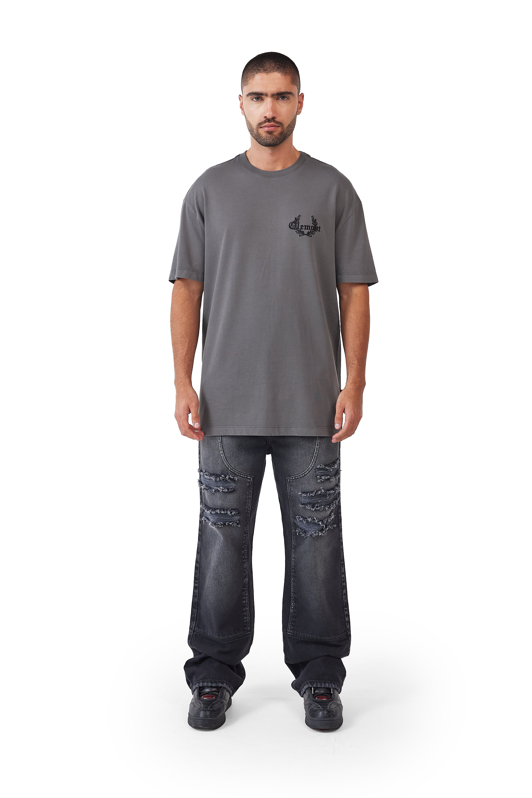 3 PACK CAMISETA HOMBRE PERICOLO NEGRO/PLATEADO/GRIS OSCURO CLEMONT