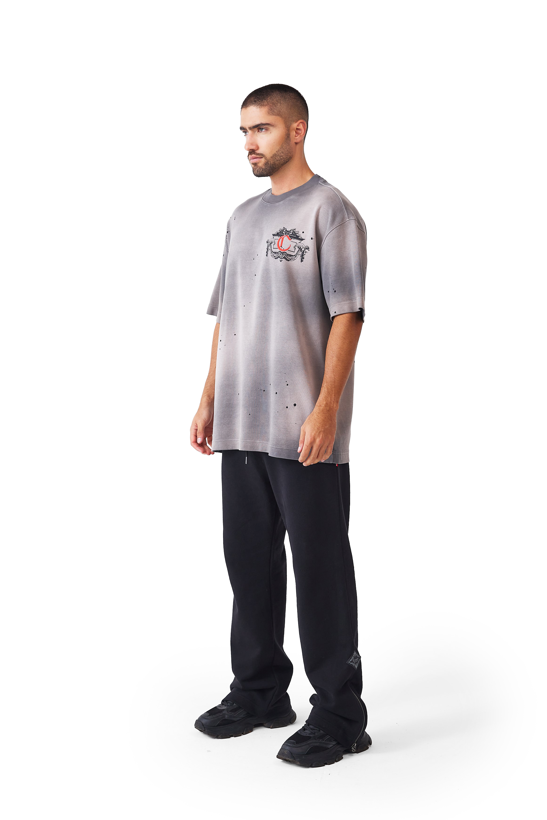 MEN'S OVERSIZED DISORDINE DARK GREY T-SHIRT CLEMONT