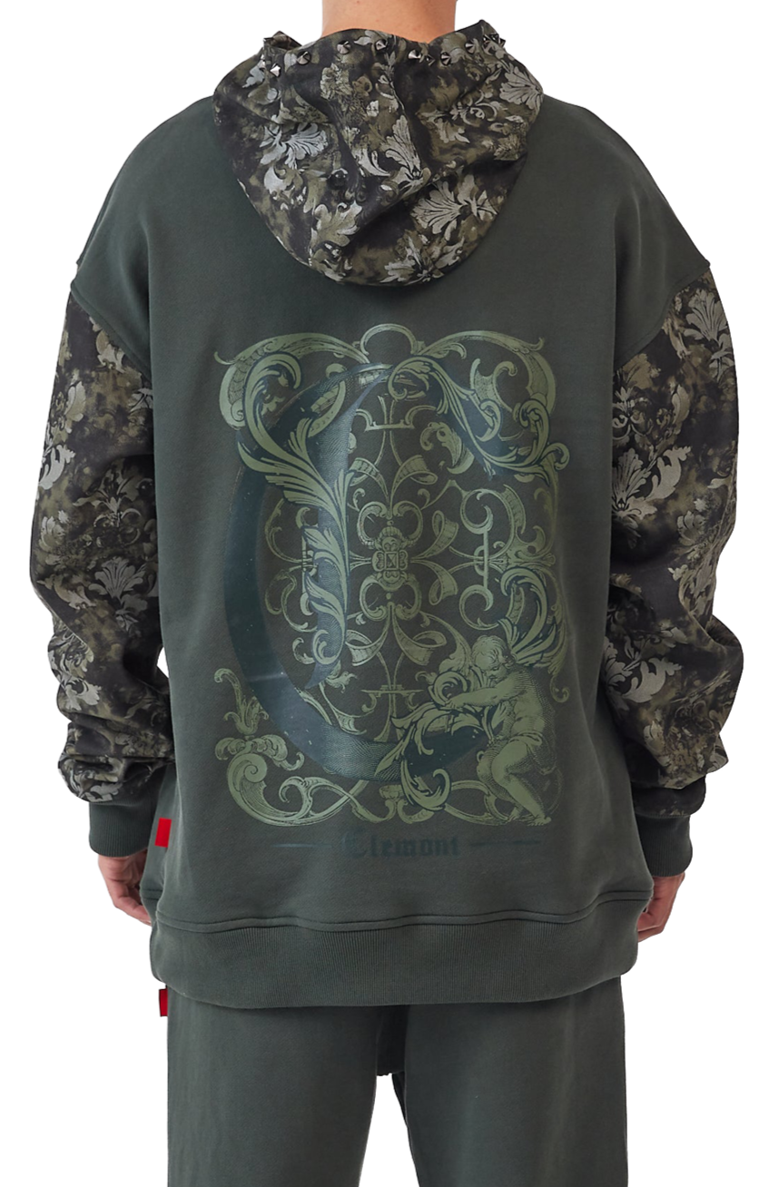 HOODIES HOMBRE INQUIETO VERDE OLIVA CLEMONT