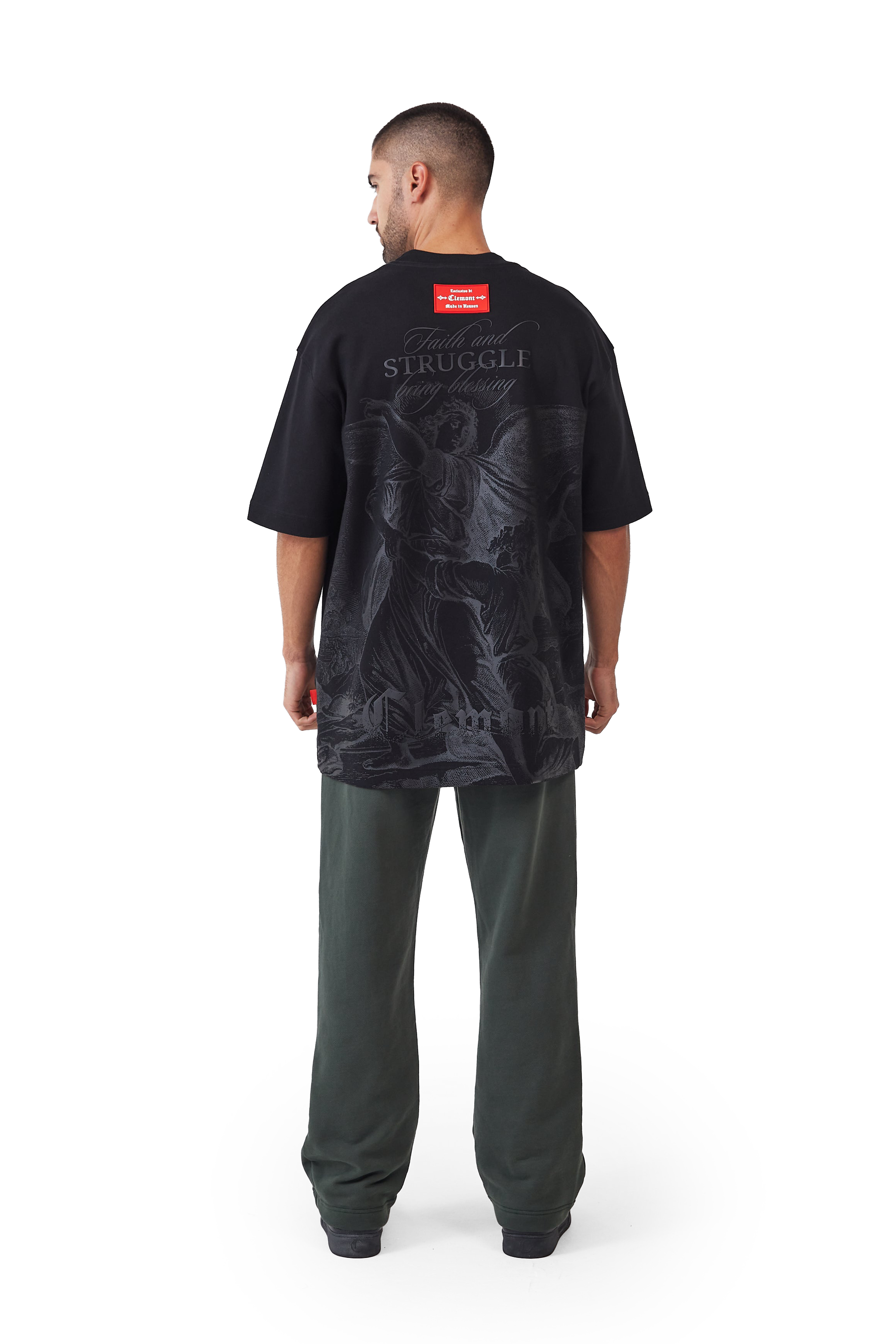 CAMISETA HOMBRE OVERSIZED PATEMA NEGRO CLEMONT