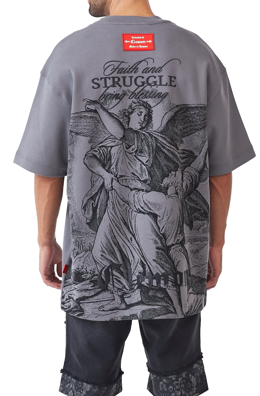 CAMISETA HOMBRE OVERSIZED PATEMA GRIS OSCURO CLEMONT