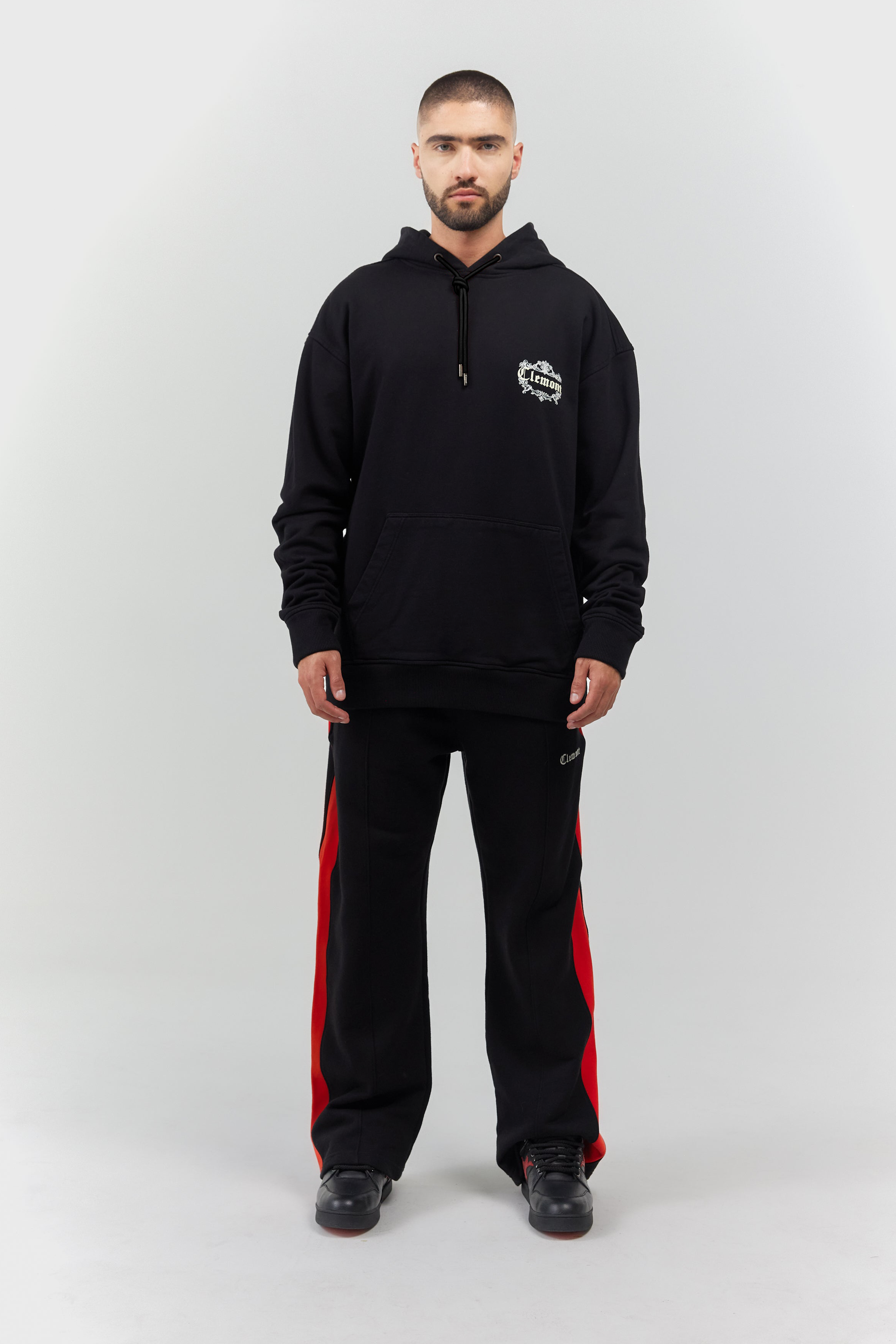 HOODIE MEN FIORITURA BLACK CLEMONT