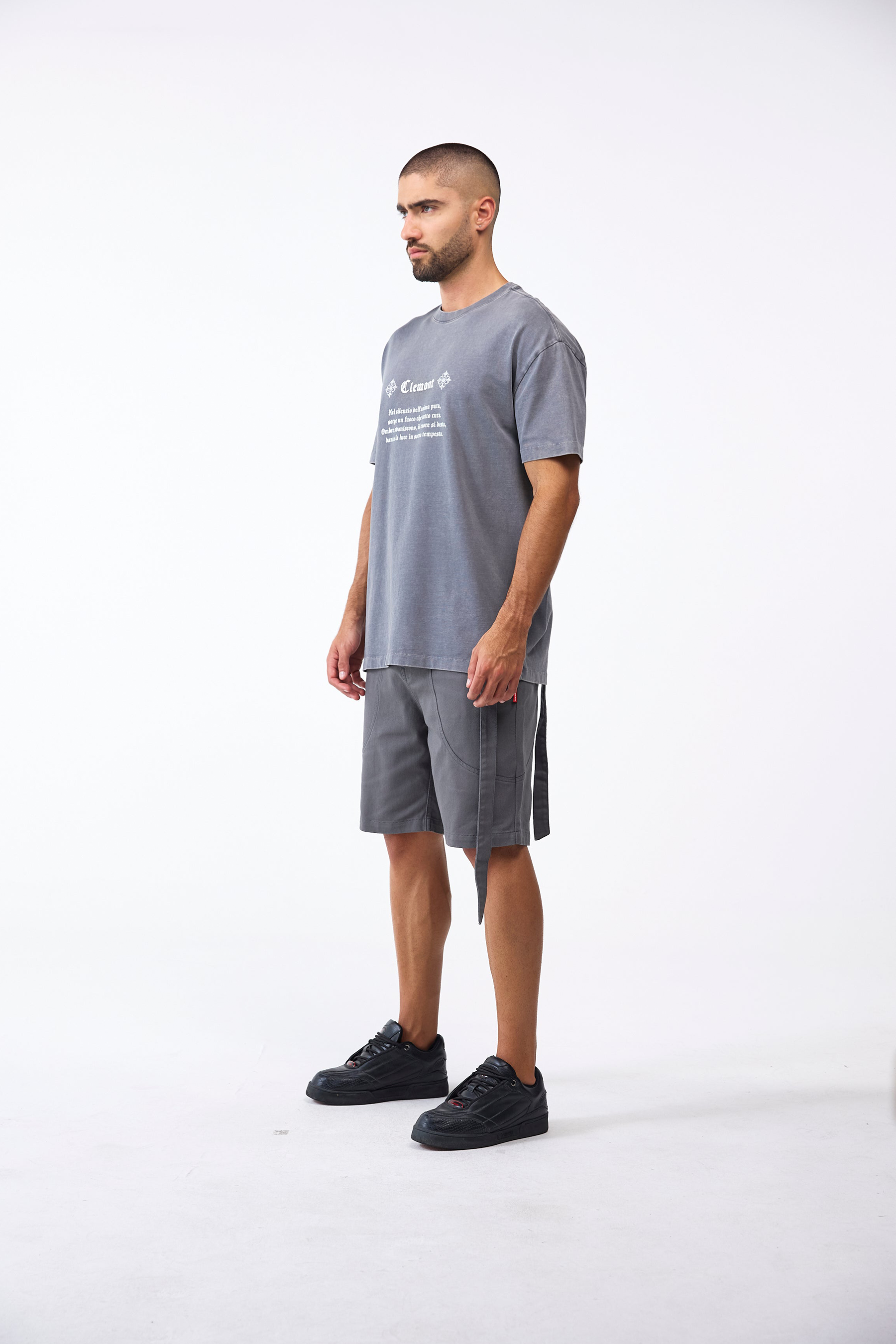 CLEMONT DARK GREY DISTURBING MEN'S T-SHIRT