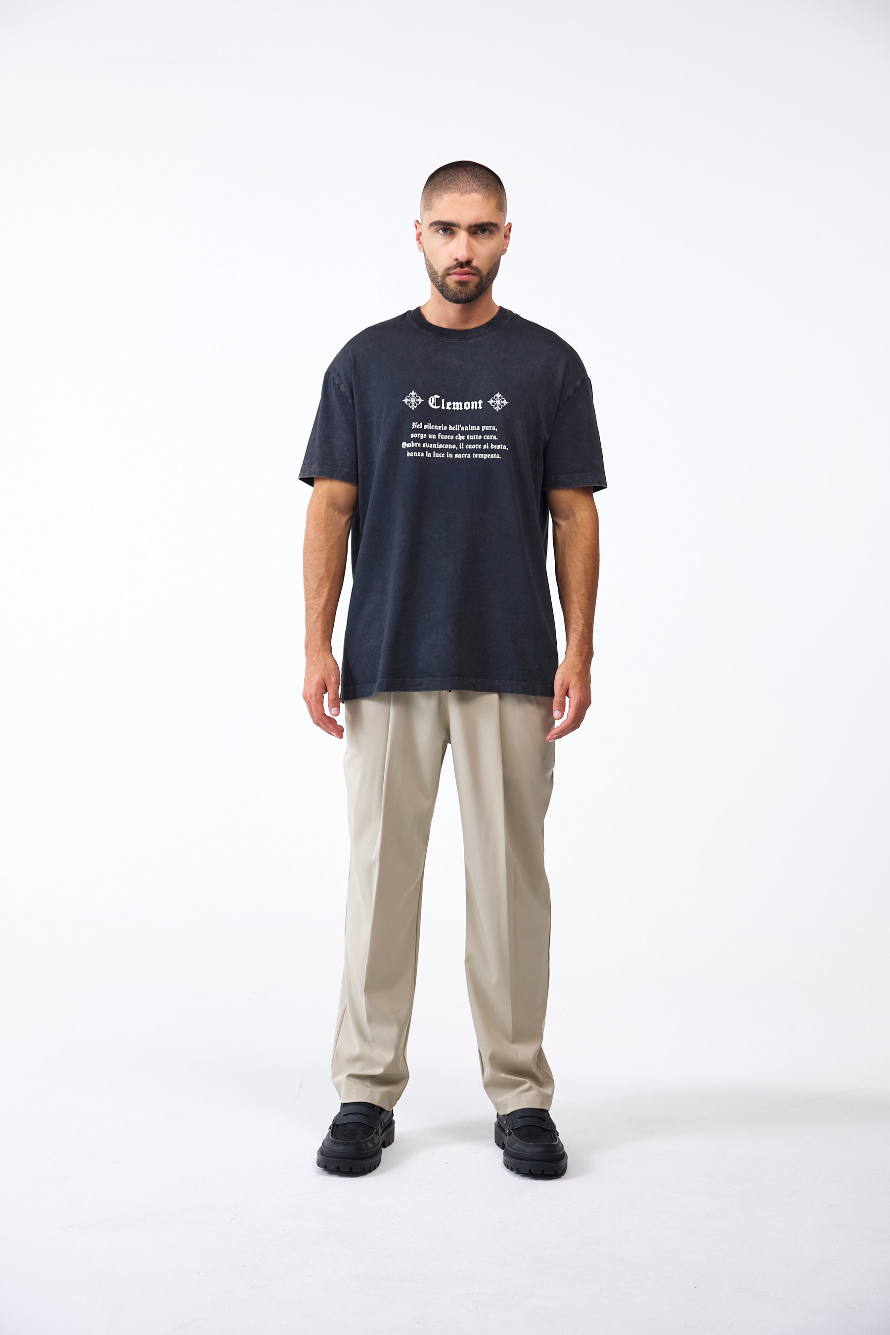 CAMISETA MASCULINO INQUIETANTE NEGRO CLEMONT