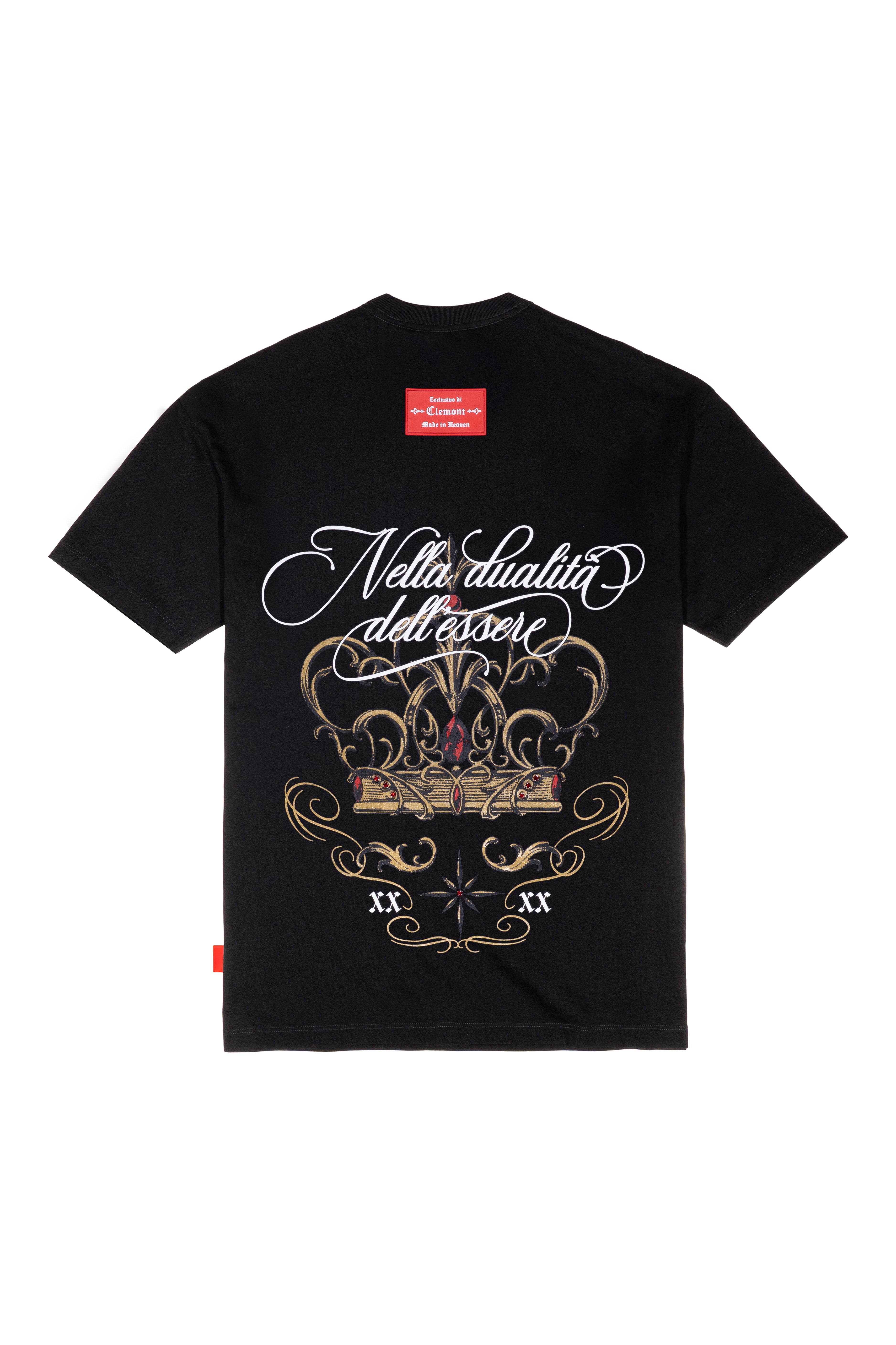 CLEMONT BLACK FILIGREE OVERSIZED MEN'S T-SHIRT