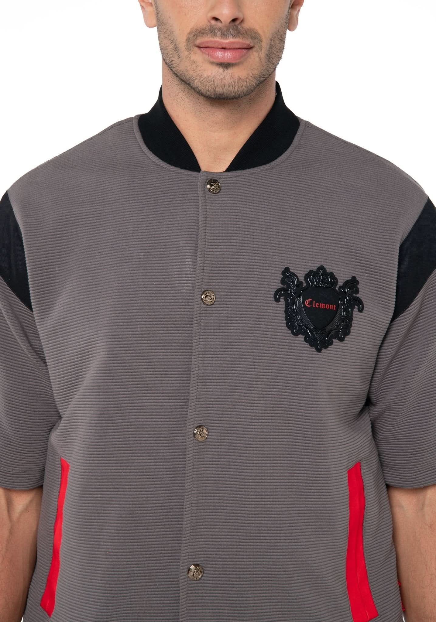 CAMISA SEMI OVERSIZED MASCULINA ISTANA GRIS CLEMONT - Clemont Oficial