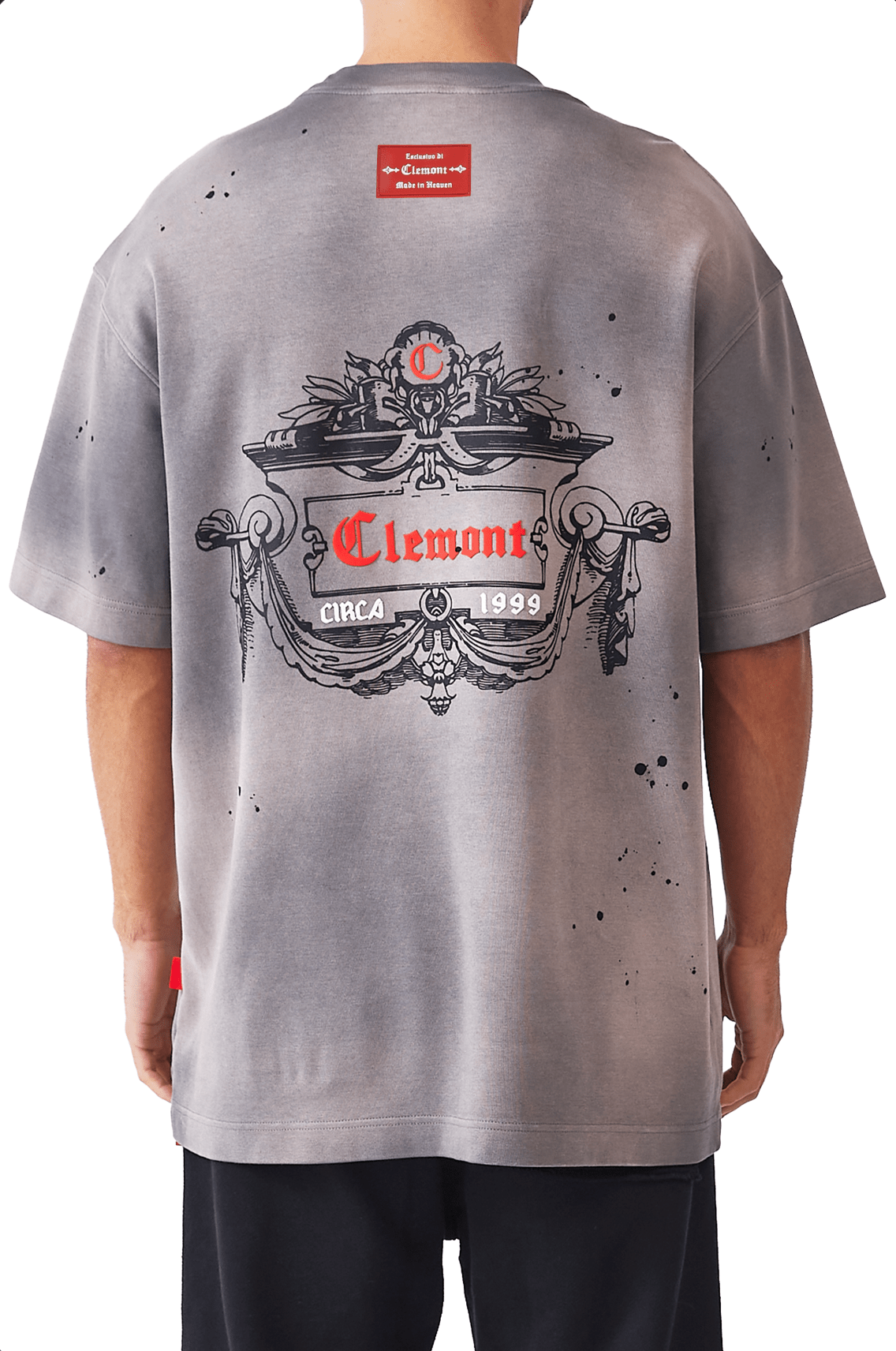 CAMISETA HOMBRE OVERSIZED DISORDINE GRIS OSCURO CLEMONT - Clemont Oficial