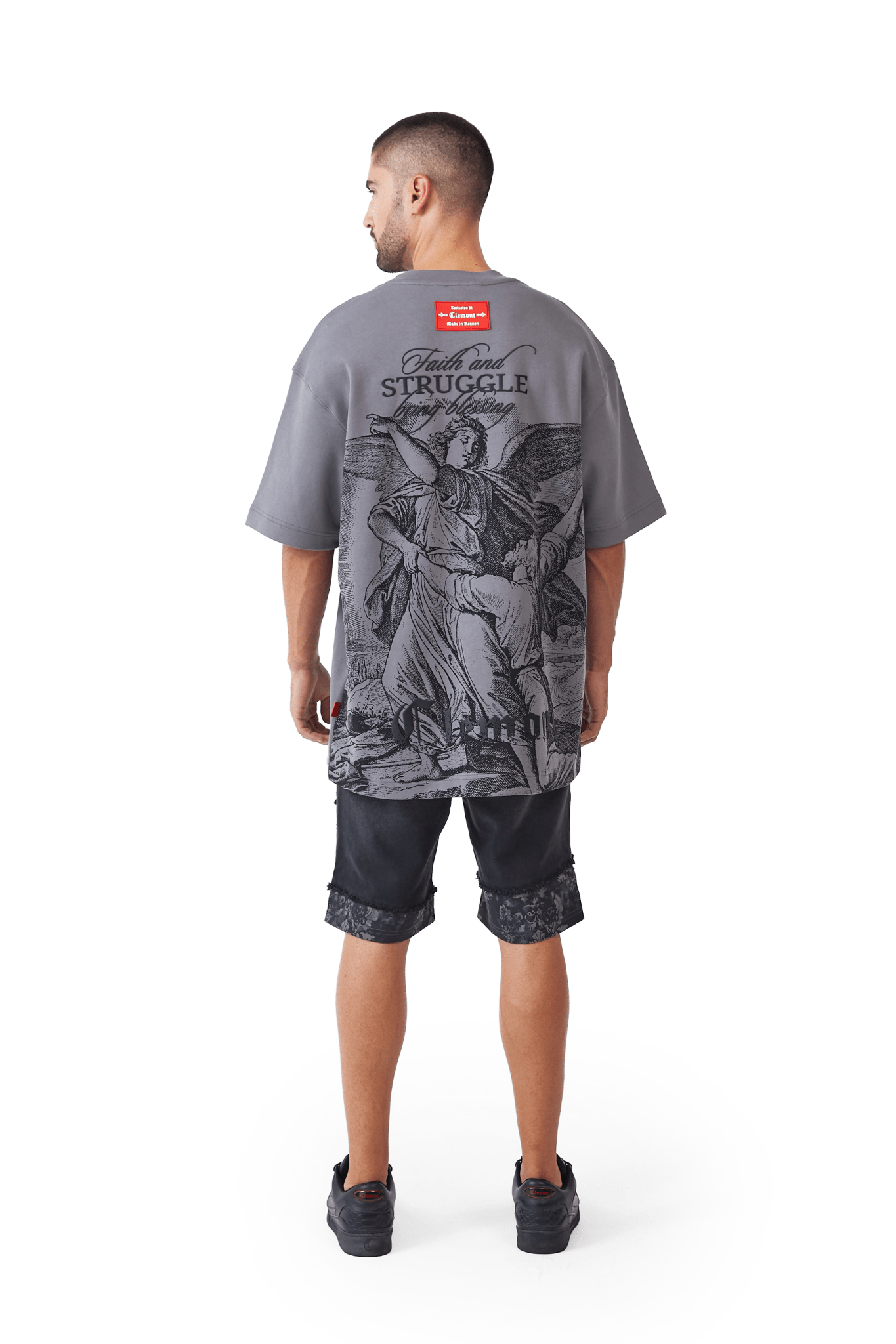 CAMISETA HOMBRE OVERSIZED PATEMA GRIS OSCURO CLEMONT - CLEMONT.CO S.A.S.