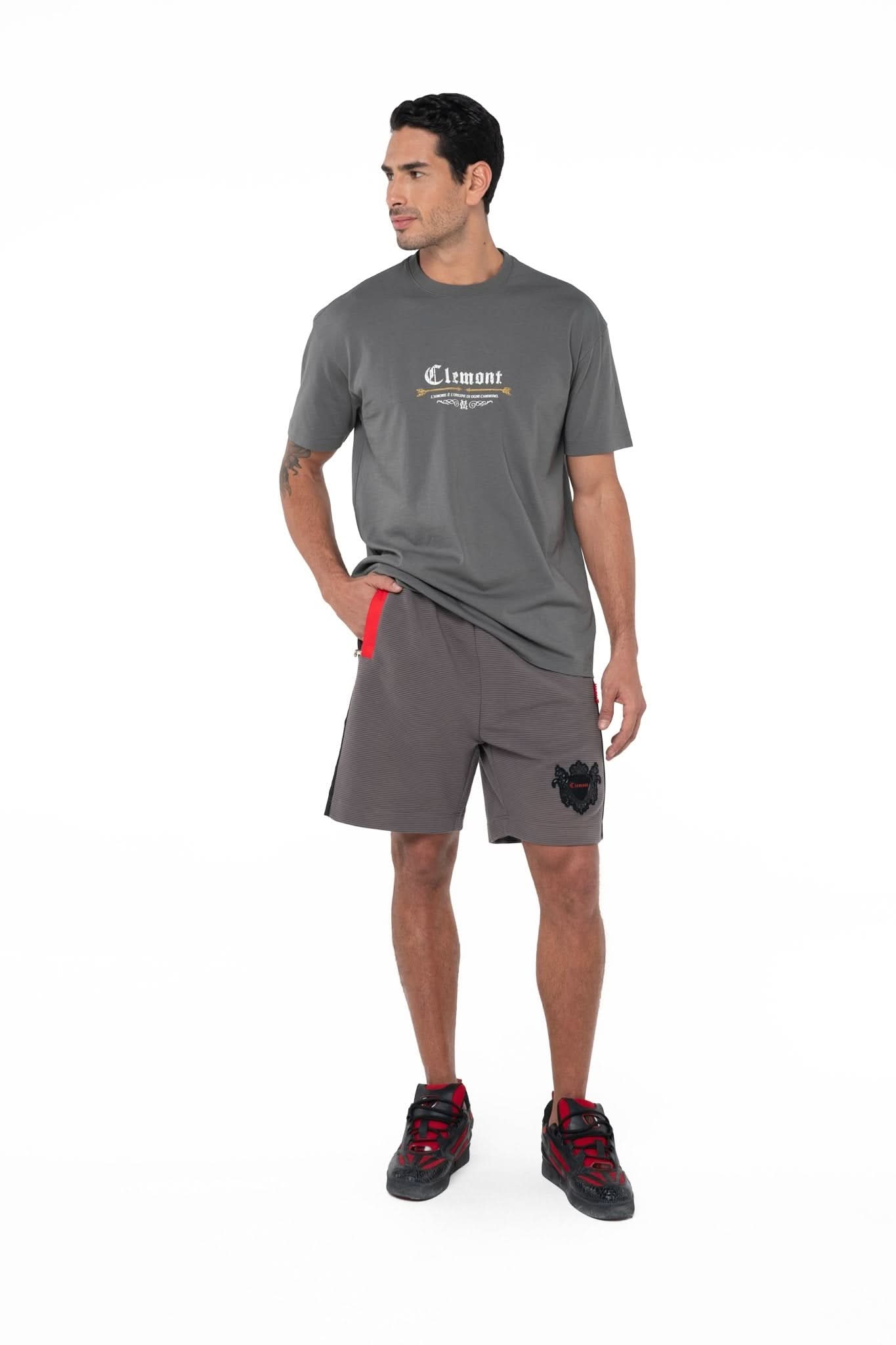 CAMISETA MASCULINA TATTILE SEMI OVERSIZED GRIS CLEMONT - Clemont Oficial