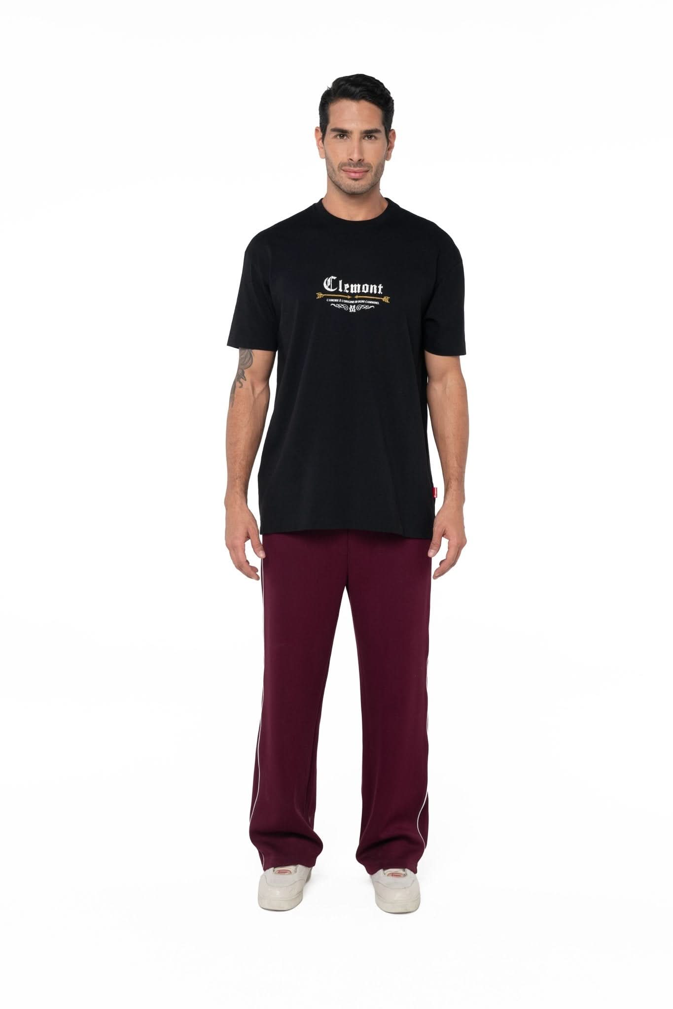 CAMISETA MASCULINA TATTILE SEMI OVERSIZED NEGRO CLEMONT - Clemont Oficial