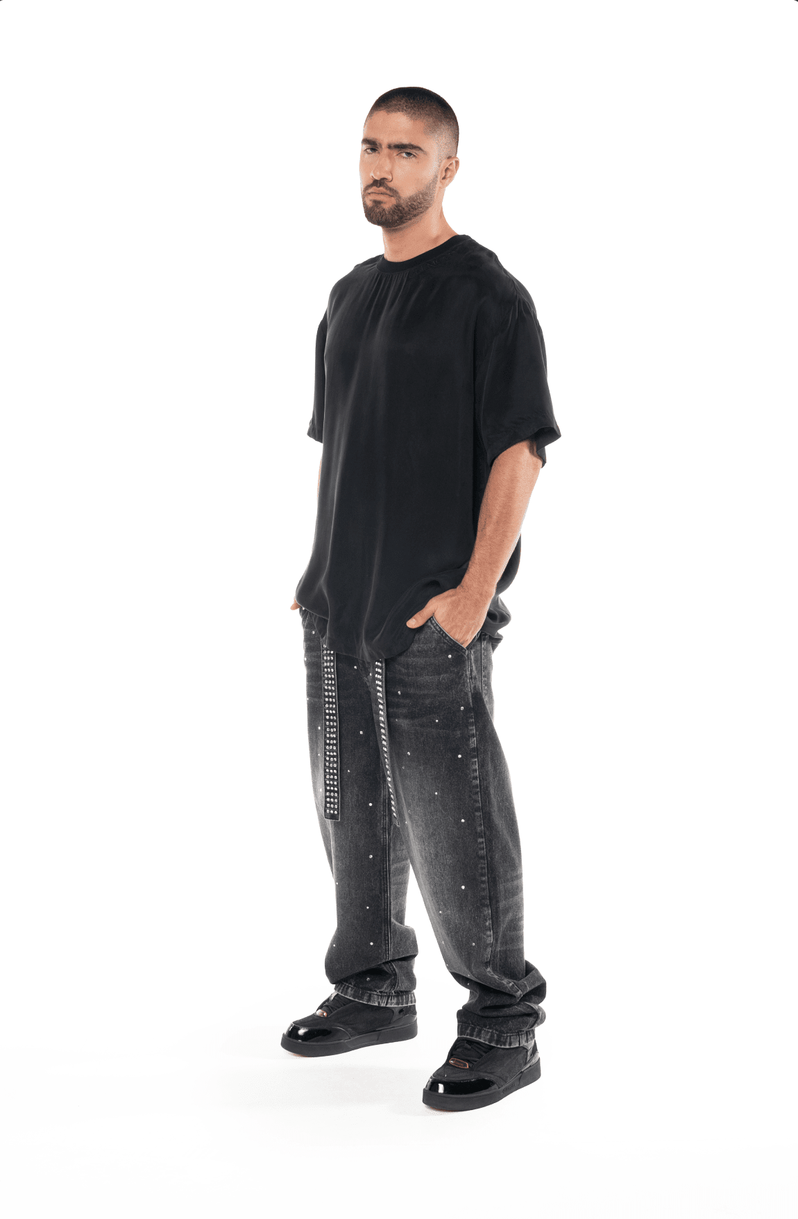 CAMISETA OVERSIZED ANGOSCIA NEGRO MASCULINO CLEMONT - CLEMONT.CO S.A.S.