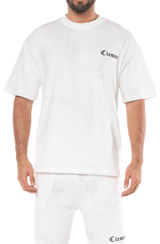 CAMISETA OVERSIZED MASCULINO ESTIVO CREMA/NEGRO CLEMONT - Clemont Oficial