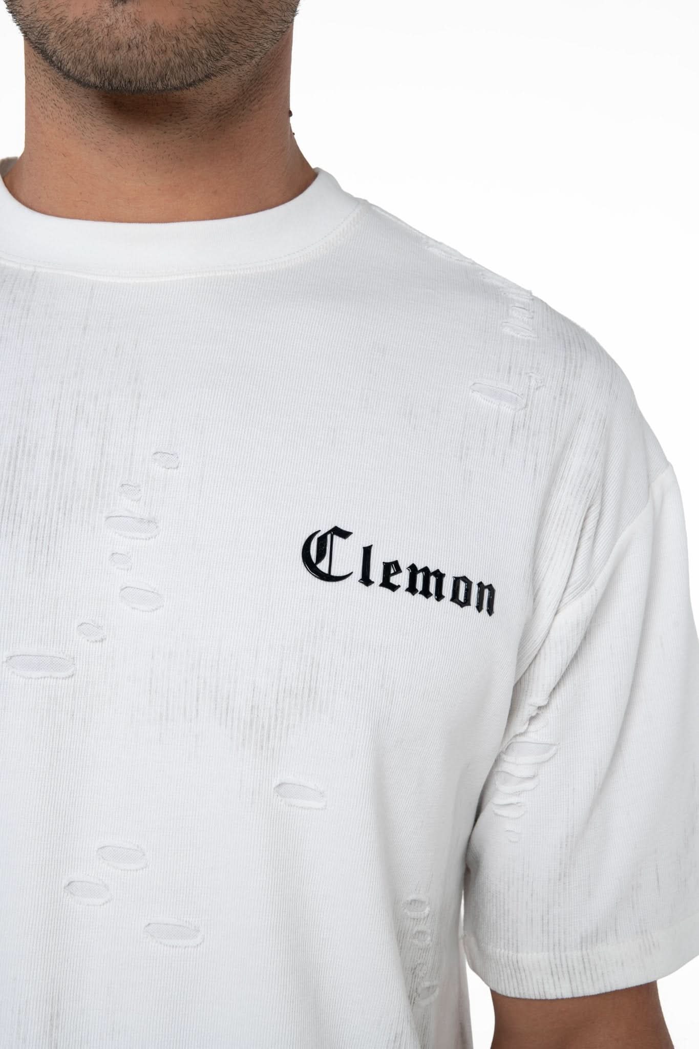 CAMISETA OVERSIZED MASCULINO ESTIVO CREMA/NEGRO CLEMONT - Clemont Oficial