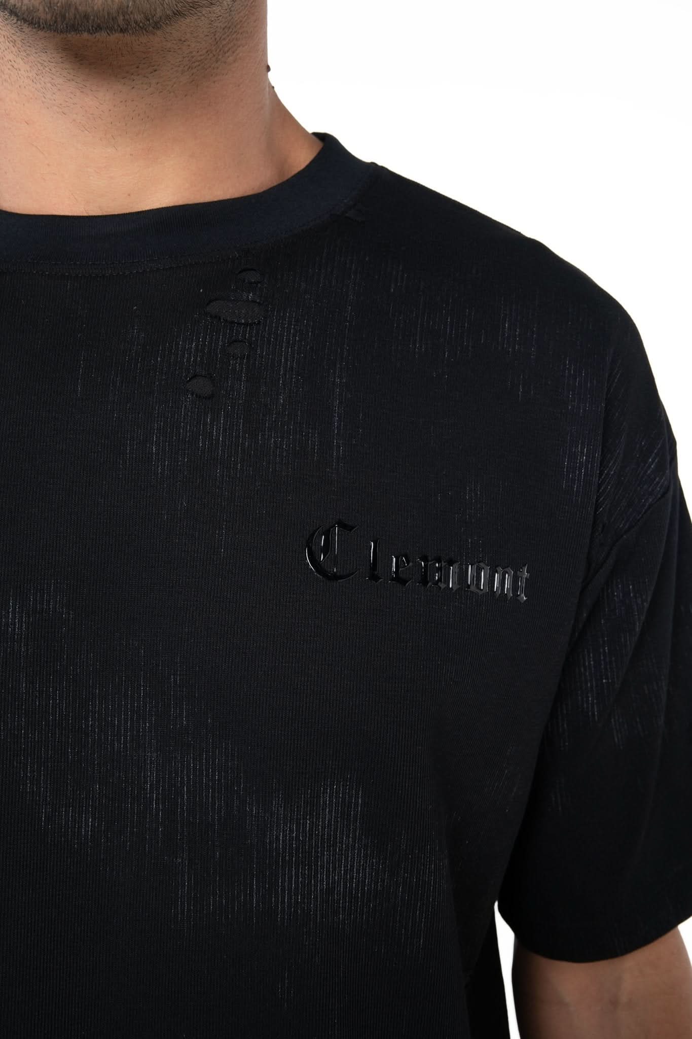 CAMISETA OVERSIZED MASCULINO ESTIVO NEGRO/SILVER CLEMONT - Clemont Oficial