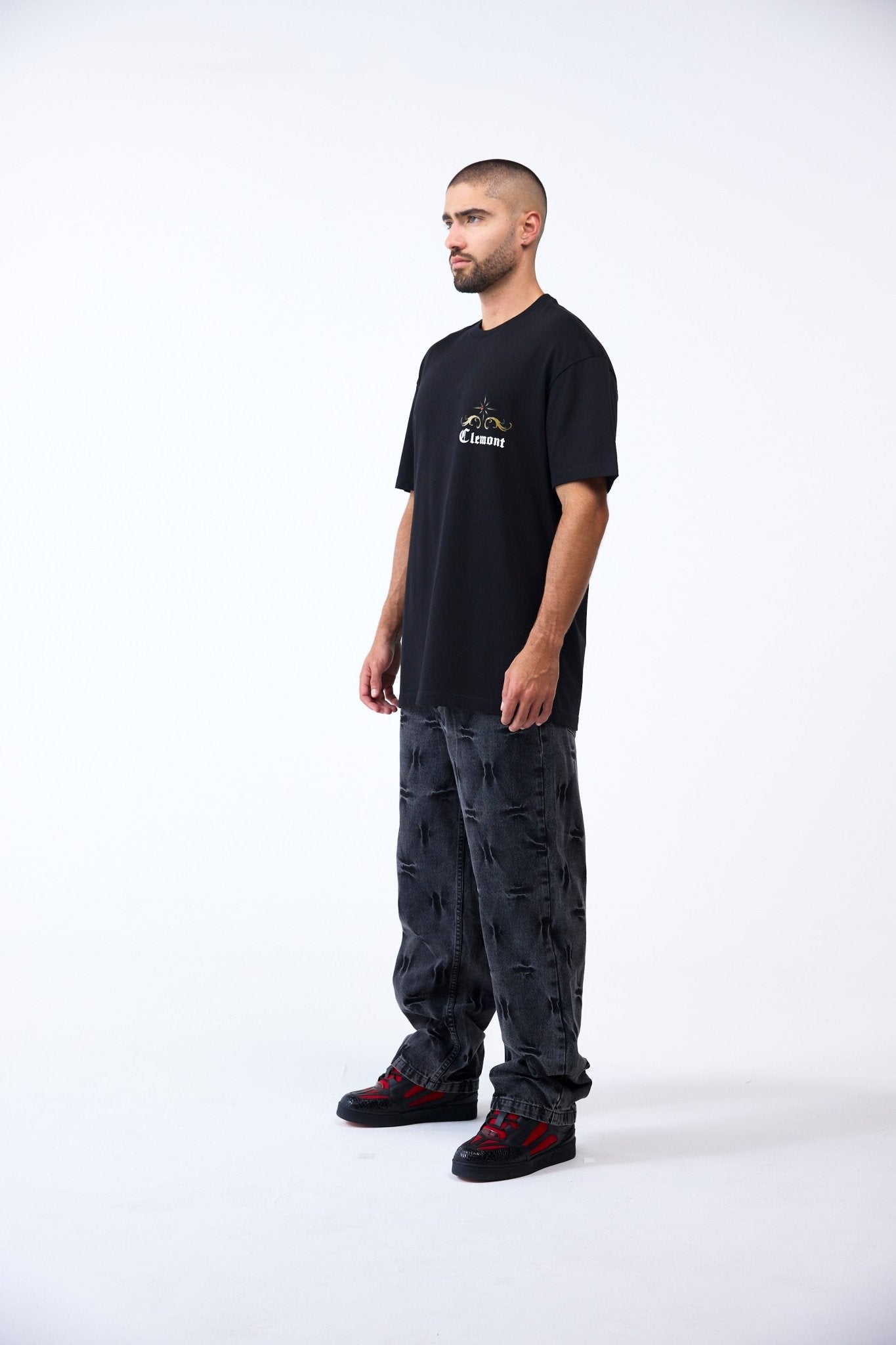 CAMISETA OVERSIZED MASCULINO FILIGRANA NEGRO CLEMONT - CLEMONT.CO S.A.S.