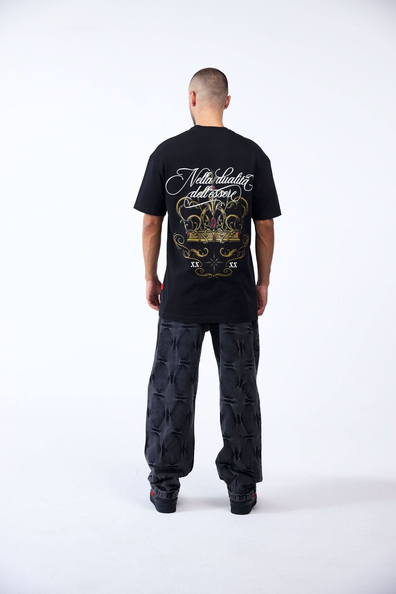 CAMISETA OVERSIZED MASCULINO FILIGRANA NEGRO CLEMONT - Clemont Oficial