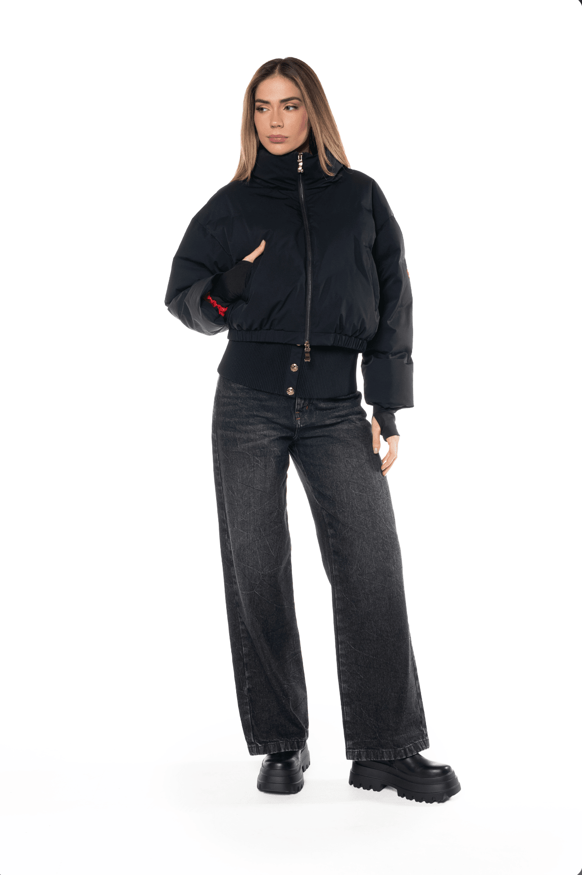 CHAQUETA CROP LYRA NEGRO FEMENINO CLEMONT - CLEMONT.CO S.A.S.