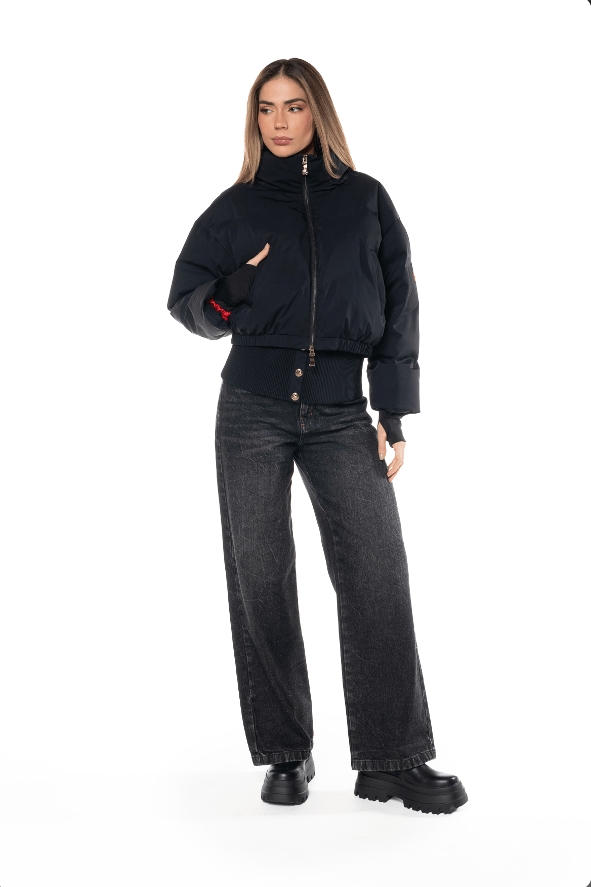 CHAQUETA CROP LYRA NEGRO FEMENINO CLEMONT - CLEMONT.CO S.A.S.