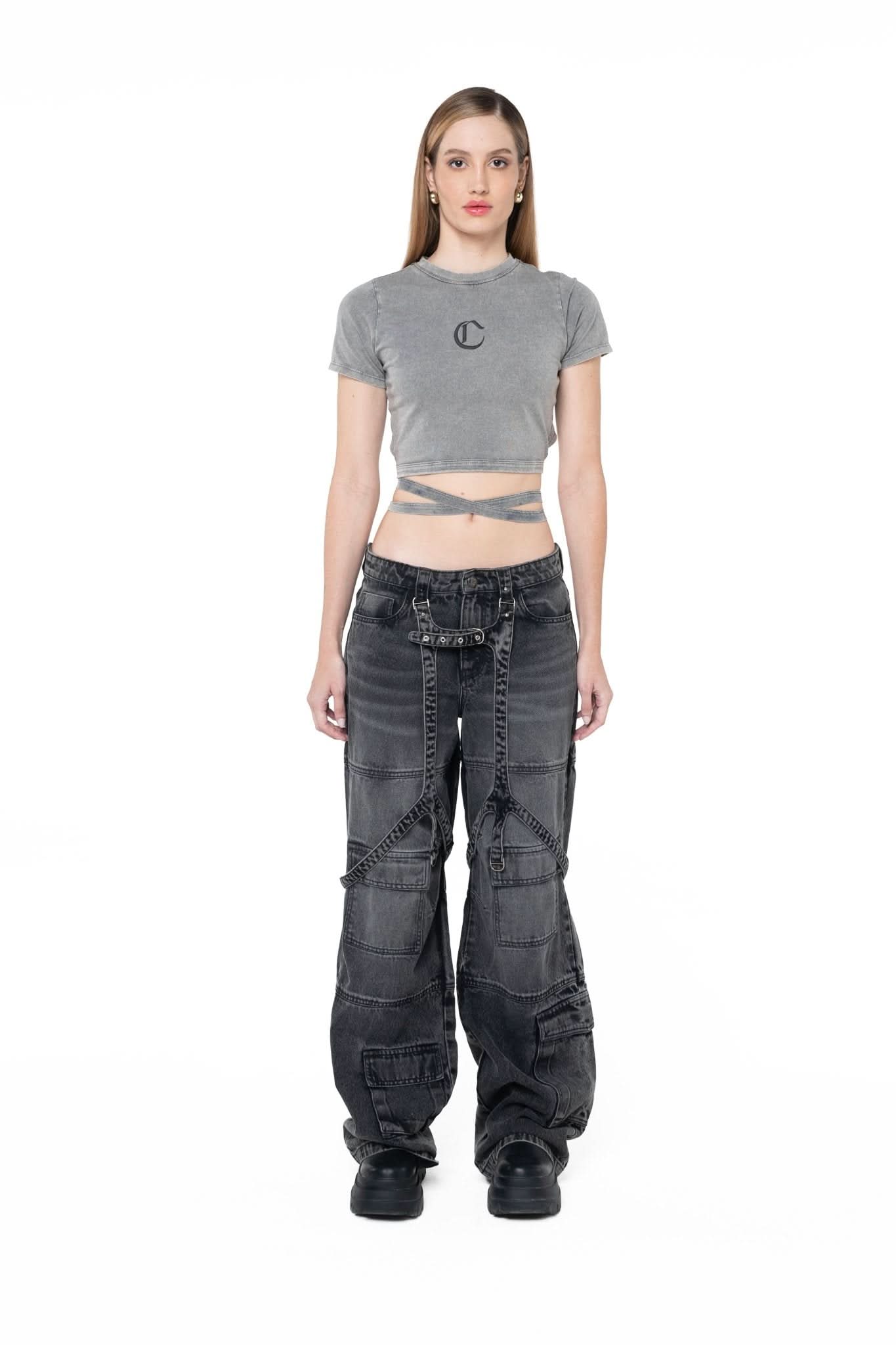 CROP TOP MUJER INGANNARE GRIS CLEMONT - Clemont Oficial