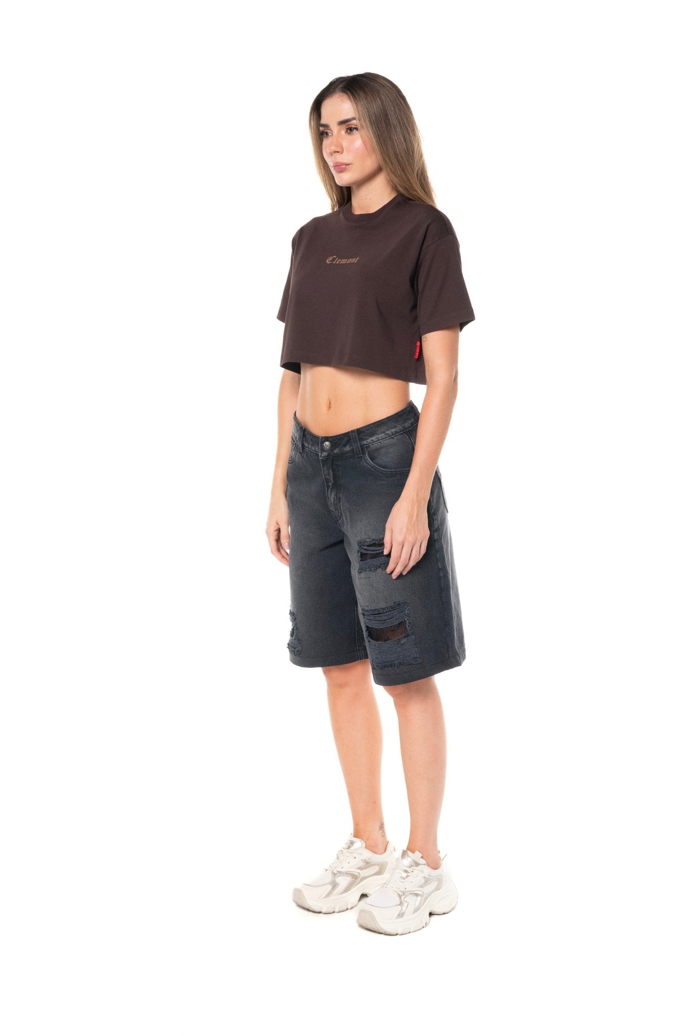 CROP TOP OVERSIZED MUJER RISTORO MOCCA CLEMONT - Clemont Oficial
