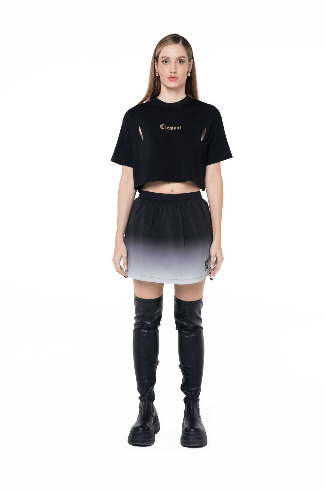 CROP TOP OVERSIZED MUJER RISTORO NEGRO CLEMONT - Clemont Oficial