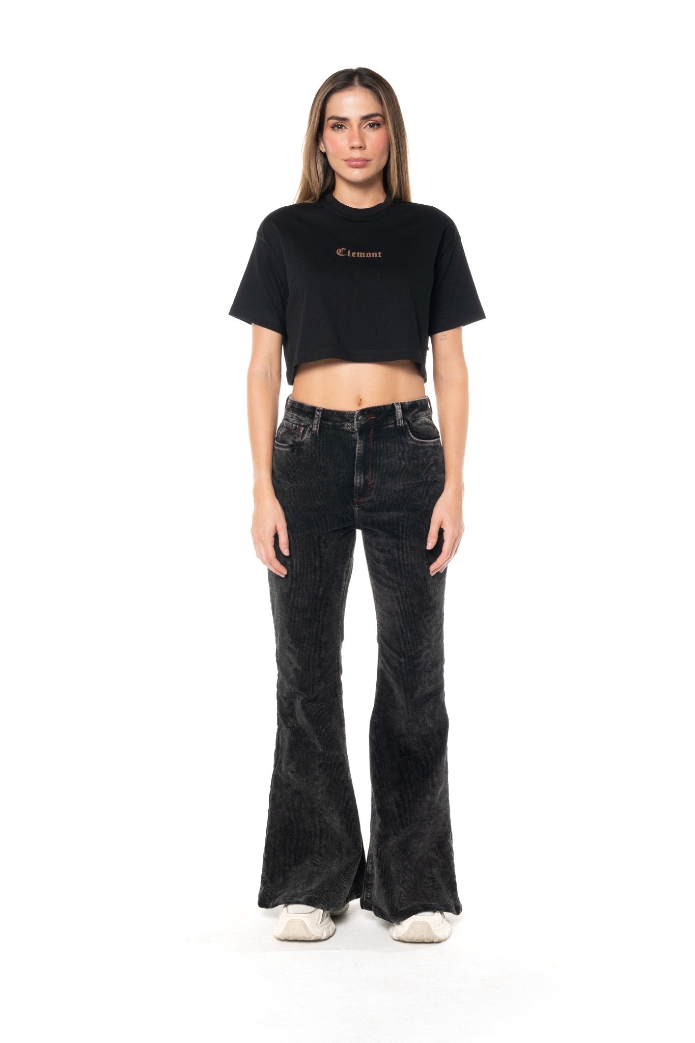CROP TOP OVERSIZED MUJER RISTORO NEGRO CLEMONT - Clemont Oficial