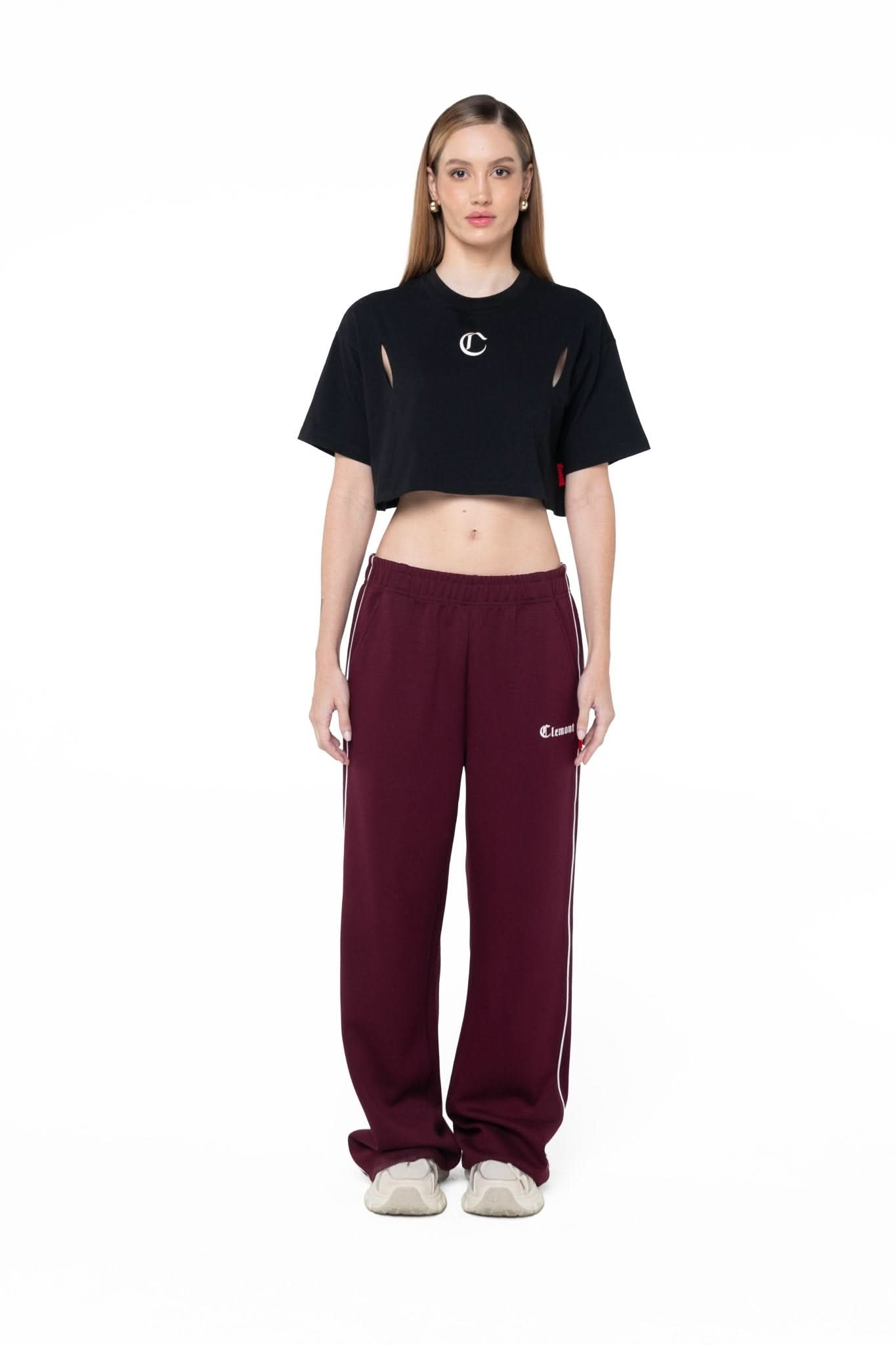 CROP TOP SEMI OVERSIZED MUJER APPOGGIO NEGRO CLEMONT - Clemont Oficial