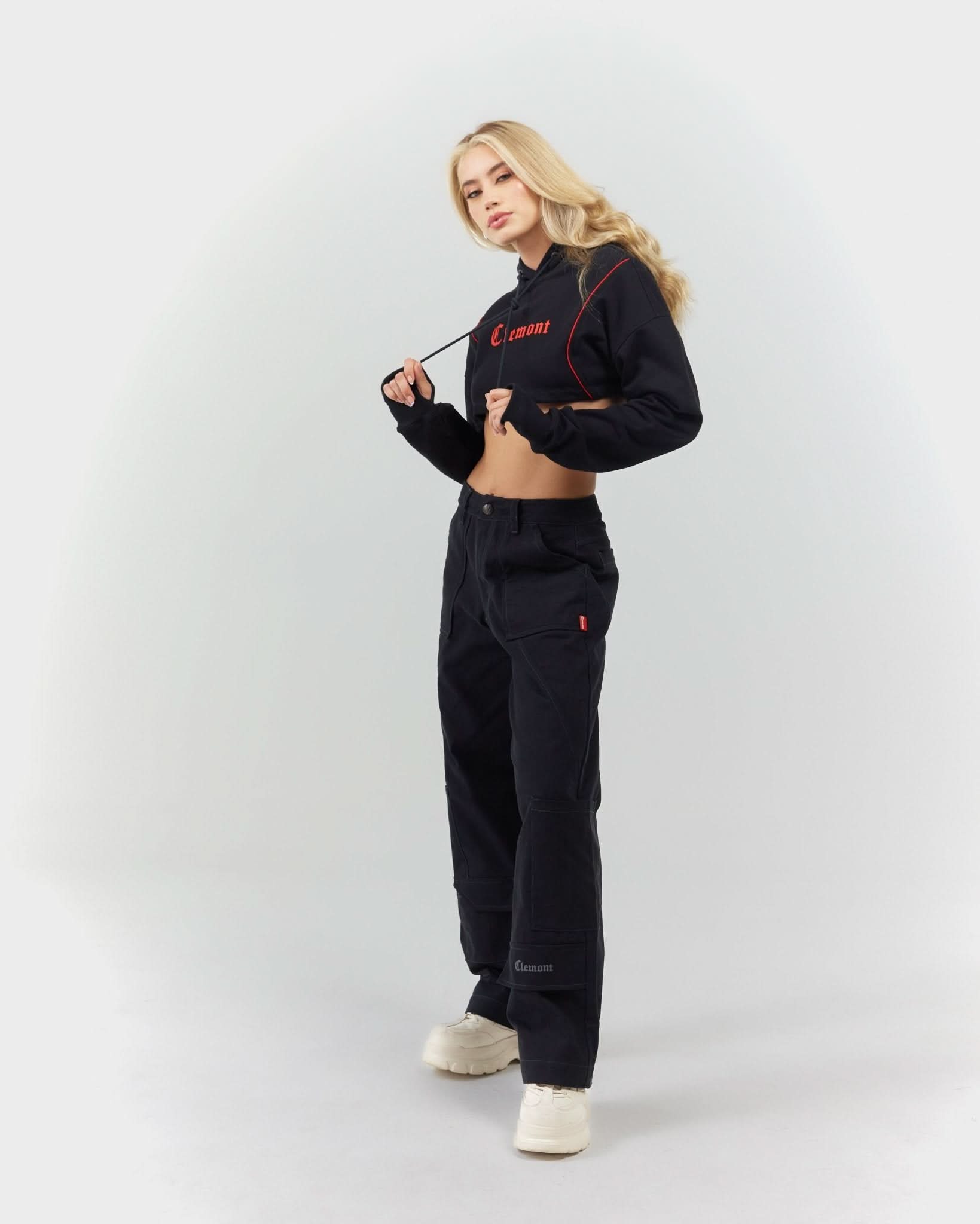 CROPPED HOODIE WOMEN VIGORE BLACK CLEMONT - CLEMONT.CO S.A.S.
