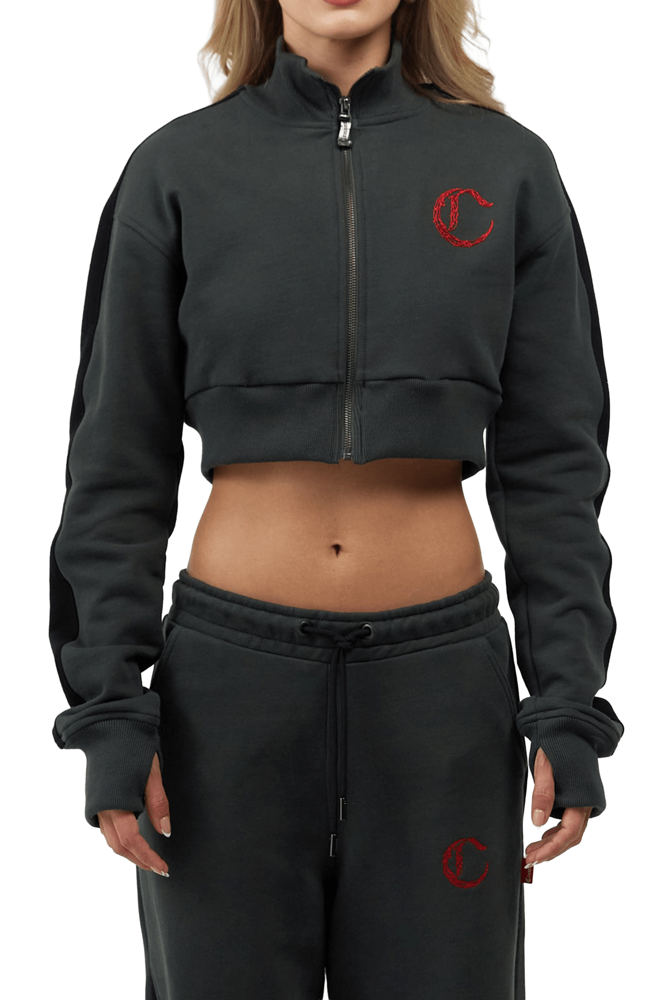 CROPPED SWEATER WOMEN ILLUSTRE OLIVE GREEN CLEMONT - CLEMONT.CO S.A.S.